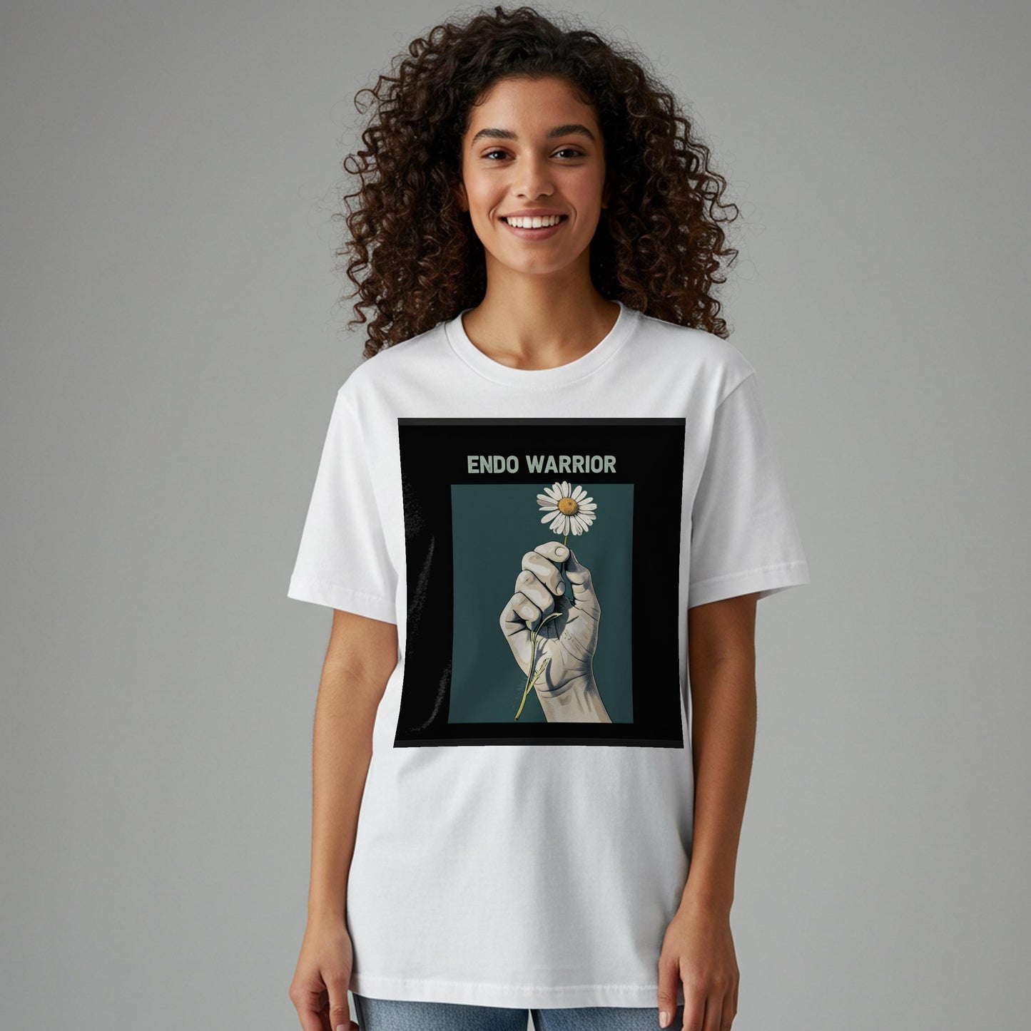 Endo Warrior T-shirt | Endometriosis Awareness Shirt | Chronic Illness Support Tee | Empowering Daisy Design | Unisex Garment-Dyed Gift