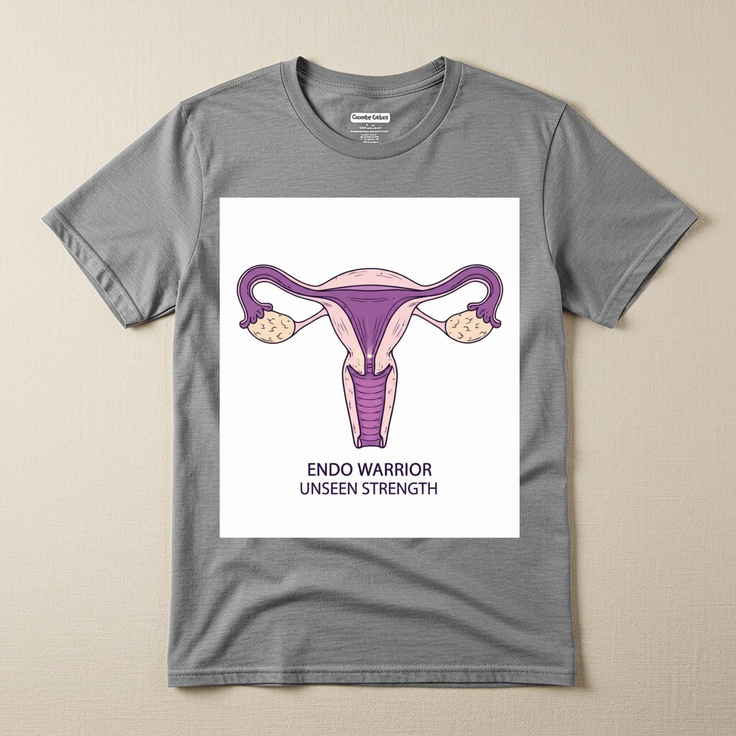 Endo Warrior Unseen Strength T-shirt | Endometriosis Awareness Apparel | Chronic Illness Support Tee | Uterus Art Design | Empowering Gift