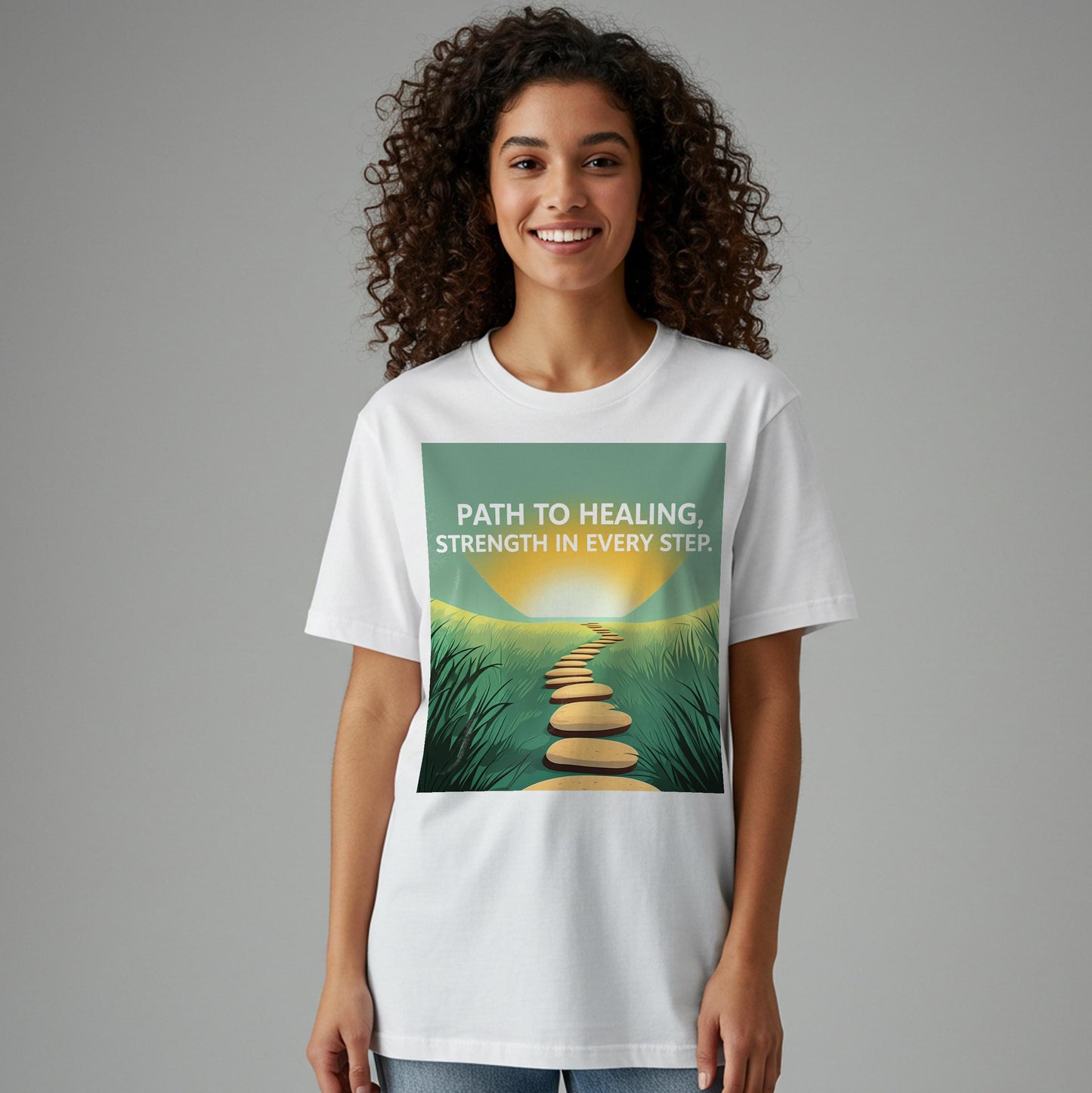Healing Journey Unisex T-shirt | Strength In Every Step Motivational Garment-Dyed Tee | Inspirational Recovery & Personal Growth Gift
