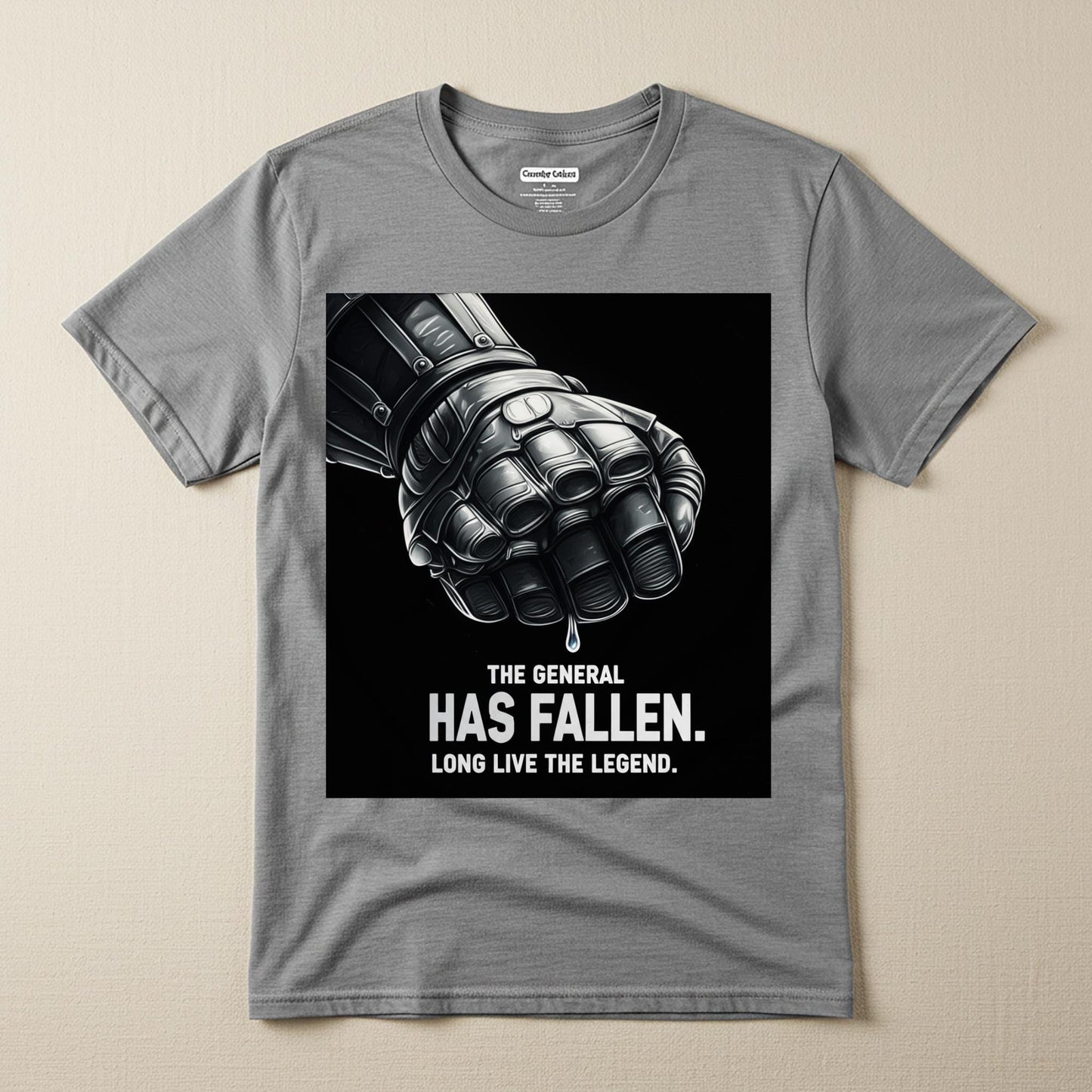 Fallen General Armored Gauntlet Unisex Garment-Dyed T-Shirt | Long Live The Legend Hero's Legacy Tribute Tee | Epic Fantasy Sci-Fi Gaming