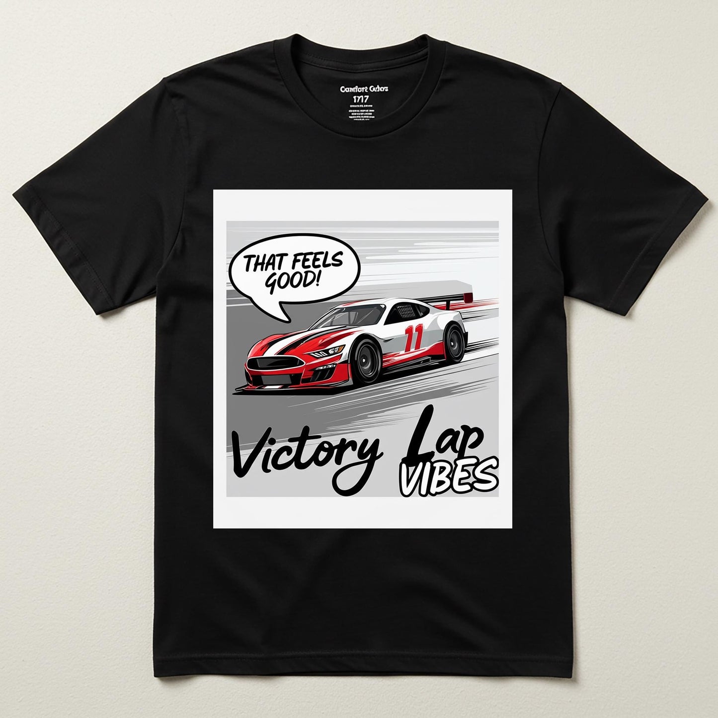 Unisex Garment-Dyed Race Car T-Shirt | Victory Lap Vibes Sports Car Graphic Tee | Motorsports Fan Apparel | Adrenaline Speed Enthusiast Gift