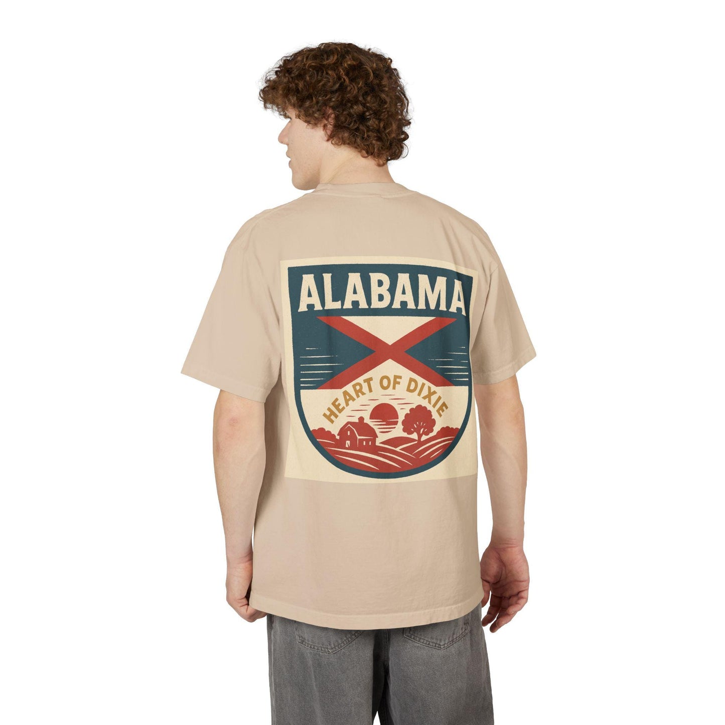 Heart of Dixie Unisex Vintage Drop-Shoulder T-Shirt - Back Print Only - 100% USA Cotton