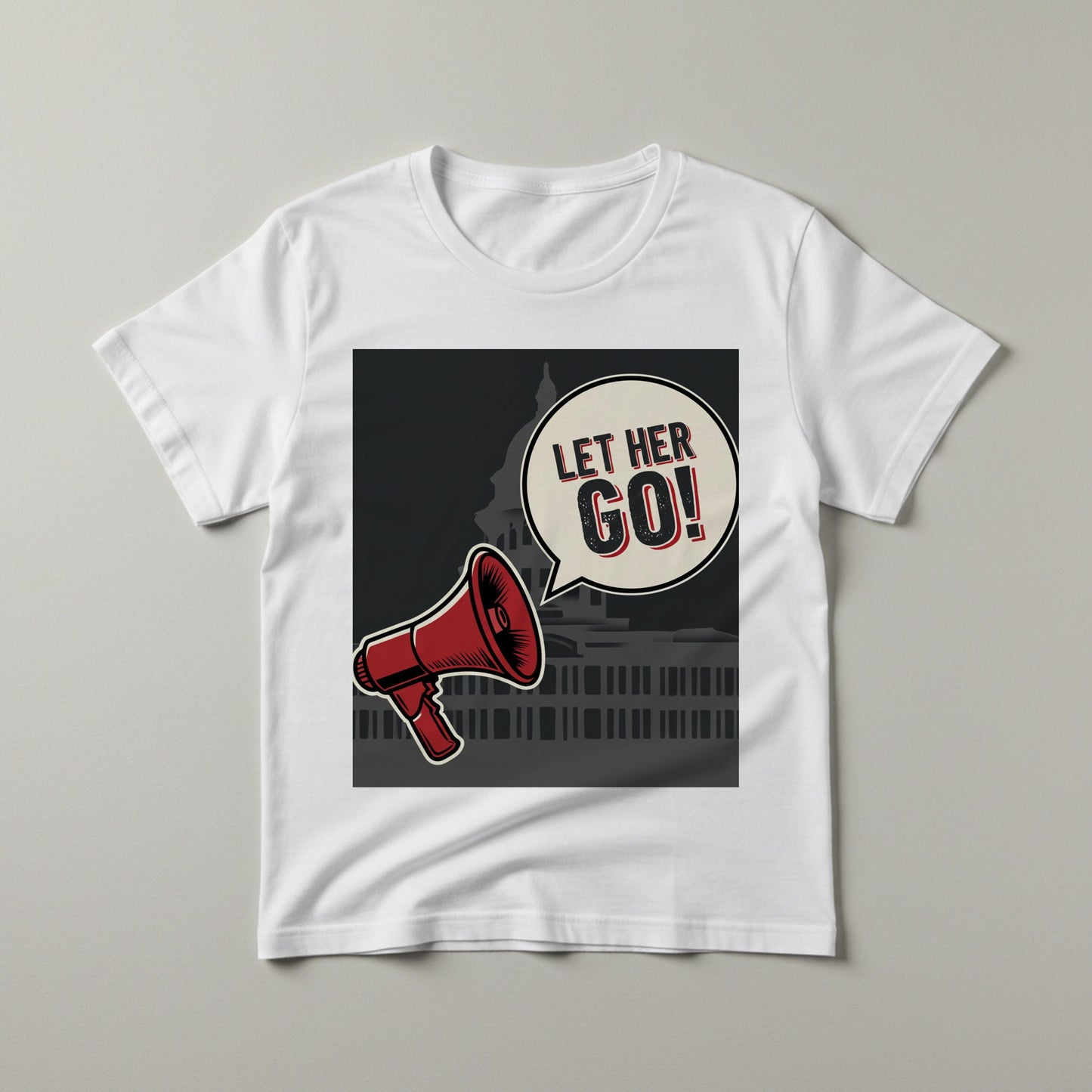 Let Her Go Protest Shirt | Activist Tee | Political Statement Apparel | Freedom Civil Liberties Vintage Graphic Unisex Garment Dyed T-shirt