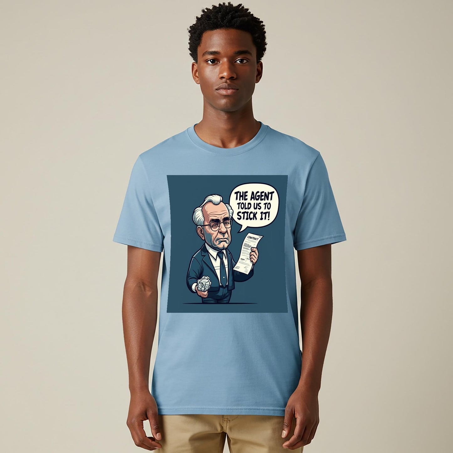 Unisex Garment-Dyed Agent Told Us To Stick It T-Shirt | Funny Business Humor Corporate Satire Office Gift for Lawyers & Entrepreneurs