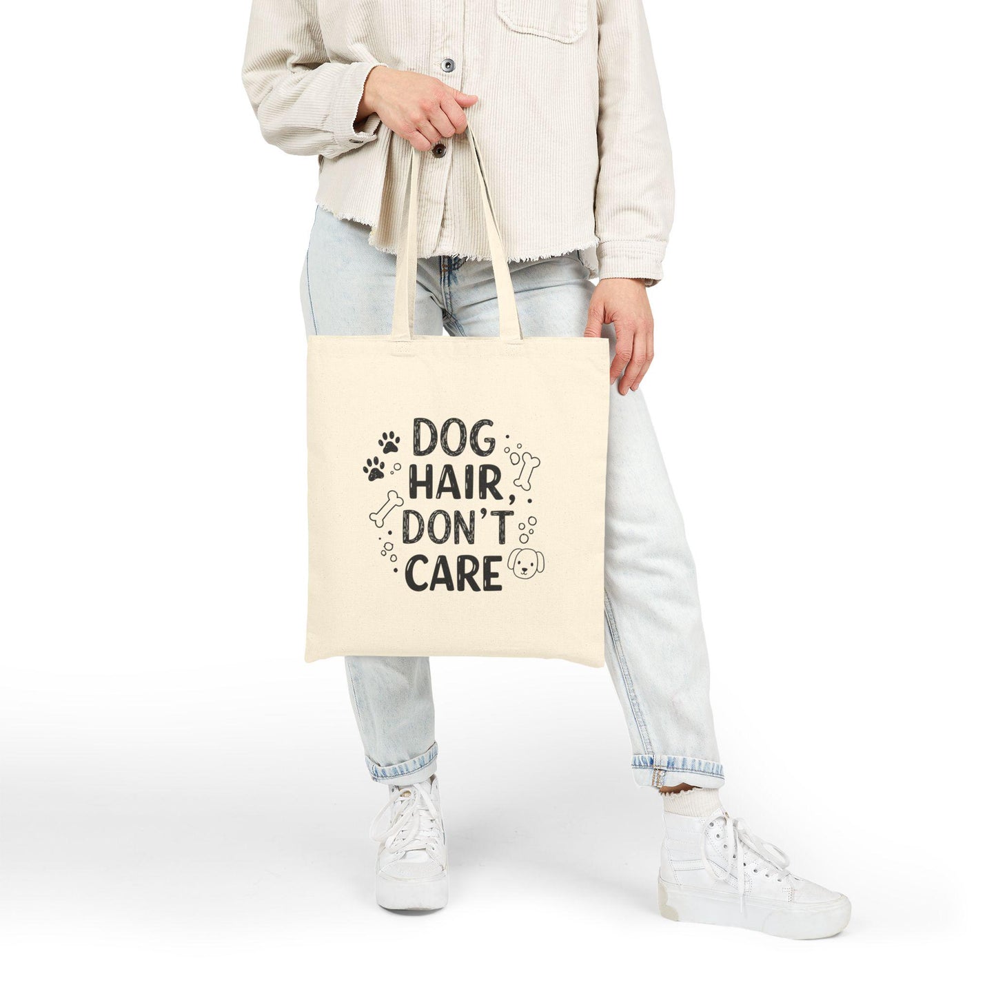 Dog Hair Don't Care Tote Bag - Funny Pet Lover Canvas Bag for Everyday Use