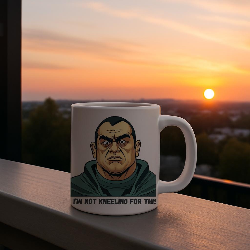 Defiant Stance 11oz Ceramic Mug | Not Kneeling For This Resistance Coffee Cup | Anti-Establishment Statement Gift for Strong Person