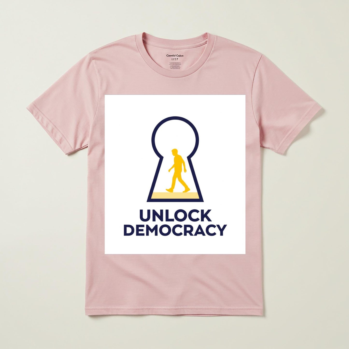 Unlock Democracy Garment-Dyed T-Shirt | Political Activist Tee | Freedom Key Civic Engagement Apparel | Human Rights Statement Shirt