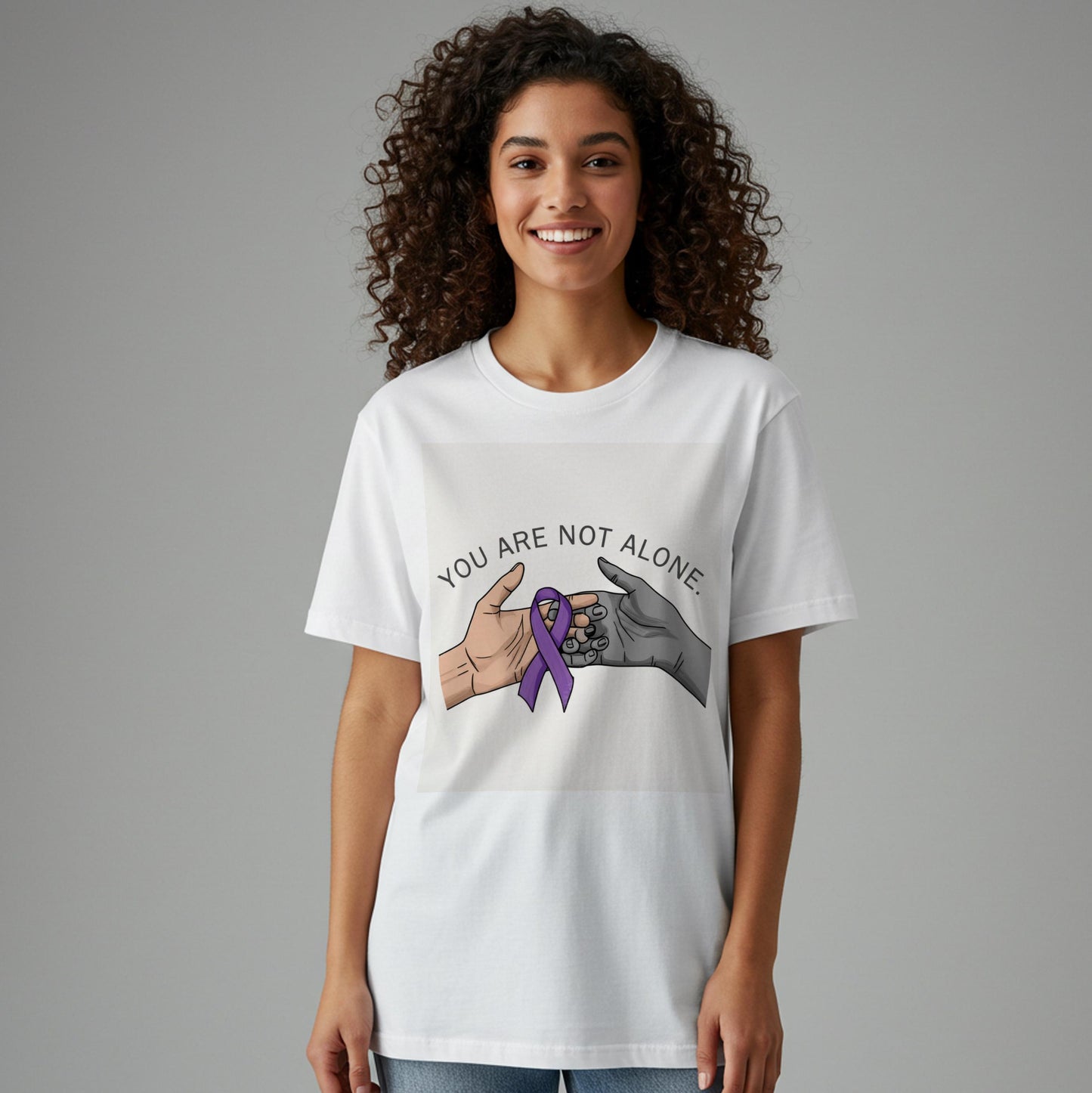 Unisex Garment-Dyed T-shirt | Purple Ribbon Awareness Tee | Mental Health Support | Chronic Illness Solidarity | You Are Not Alone Gift