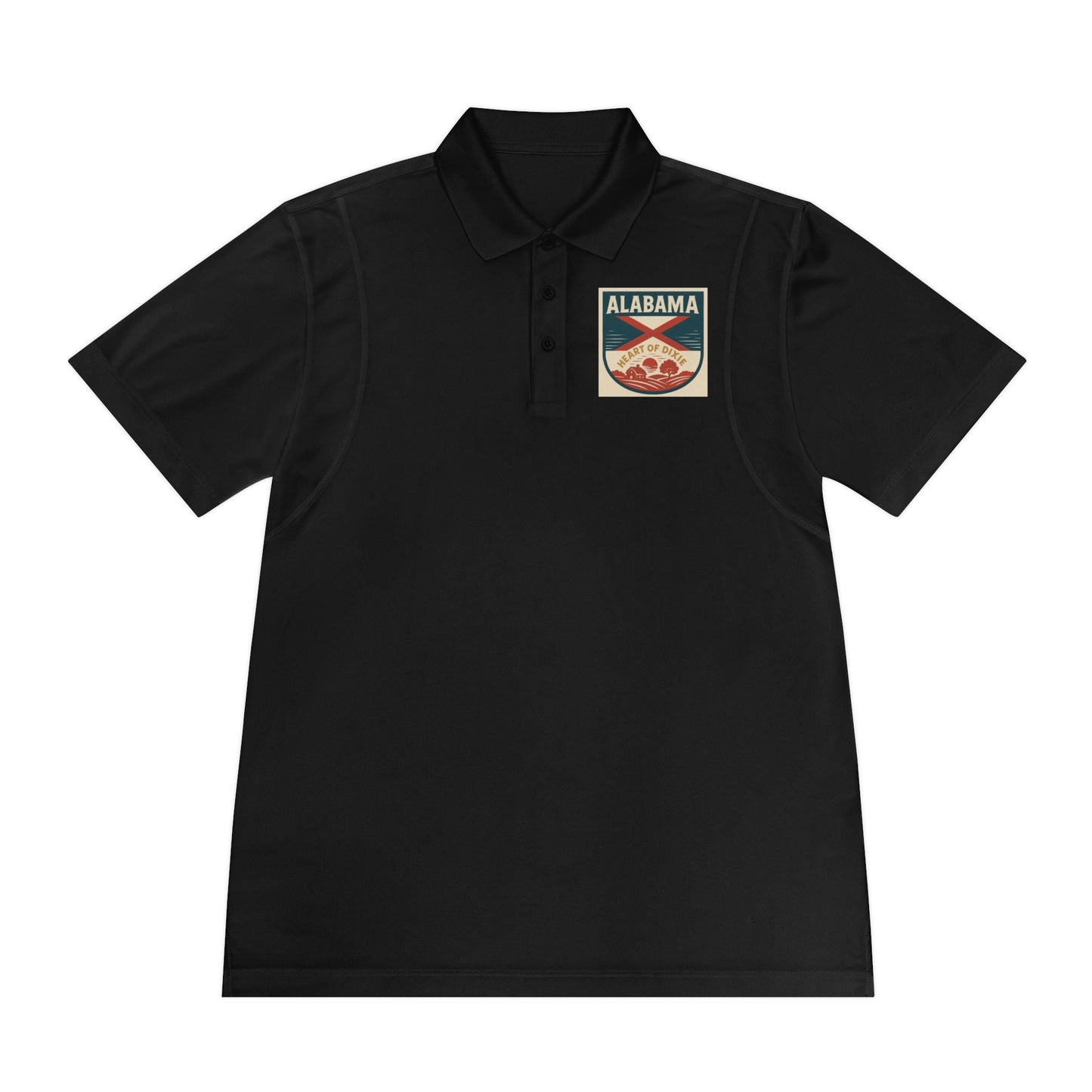 Alabama "Heart of Dixie" Sport Polo Shirt - Moisture-Wicking Lightweight Men's Golf Shirt - Athletic Fit, Classic Southern Style