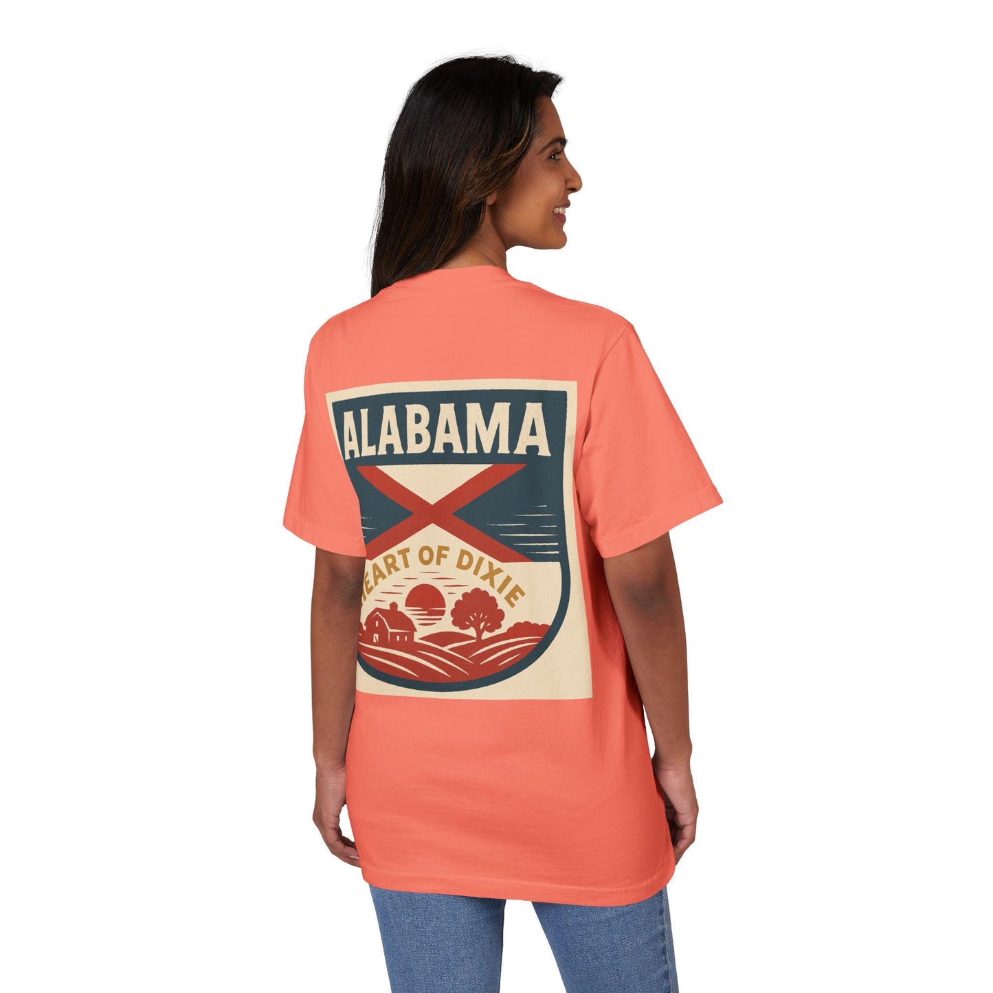 Heart of Dixie Unisex Vintage Drop-Shoulder T-Shirt - Back Print Only - 100% USA Cotton