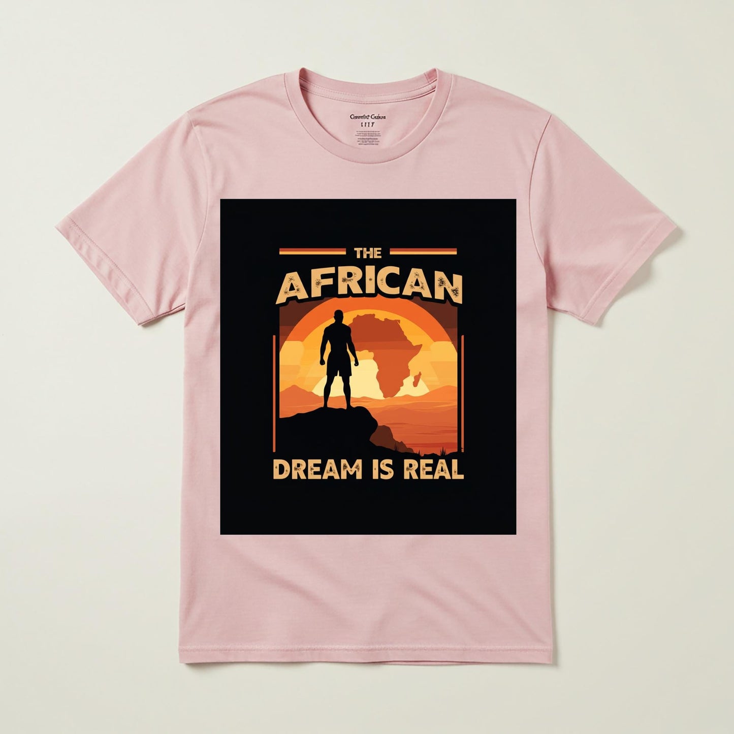 The African Dream Is Real T-Shirt | Unisex Garment-Dyed Tee | African Heritage Pride Apparel | Retro Sunset Africa Map Graphic Shirt