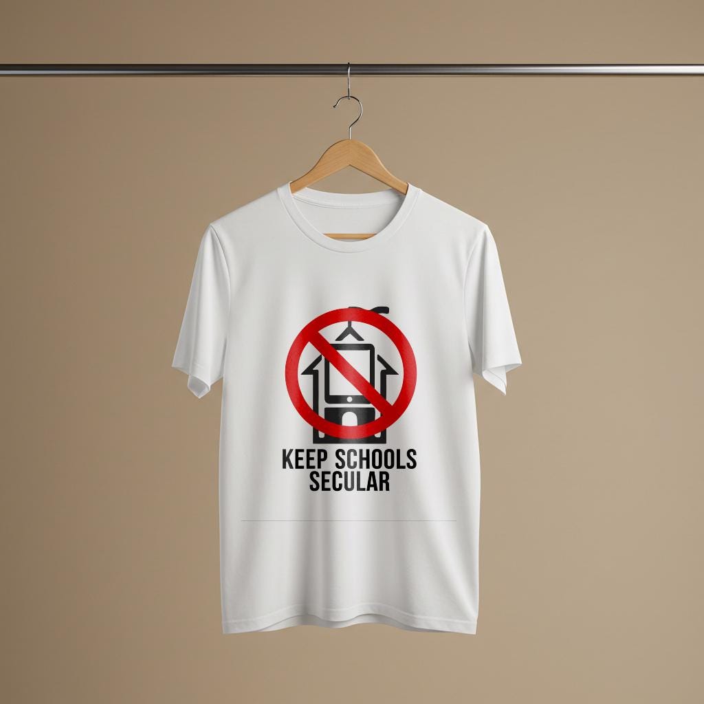 Keep Schools Secular Unisex Garment-Dyed T-shirt | Separation of Church and State Activist Protest Wear | Secular Education Advocate Tee