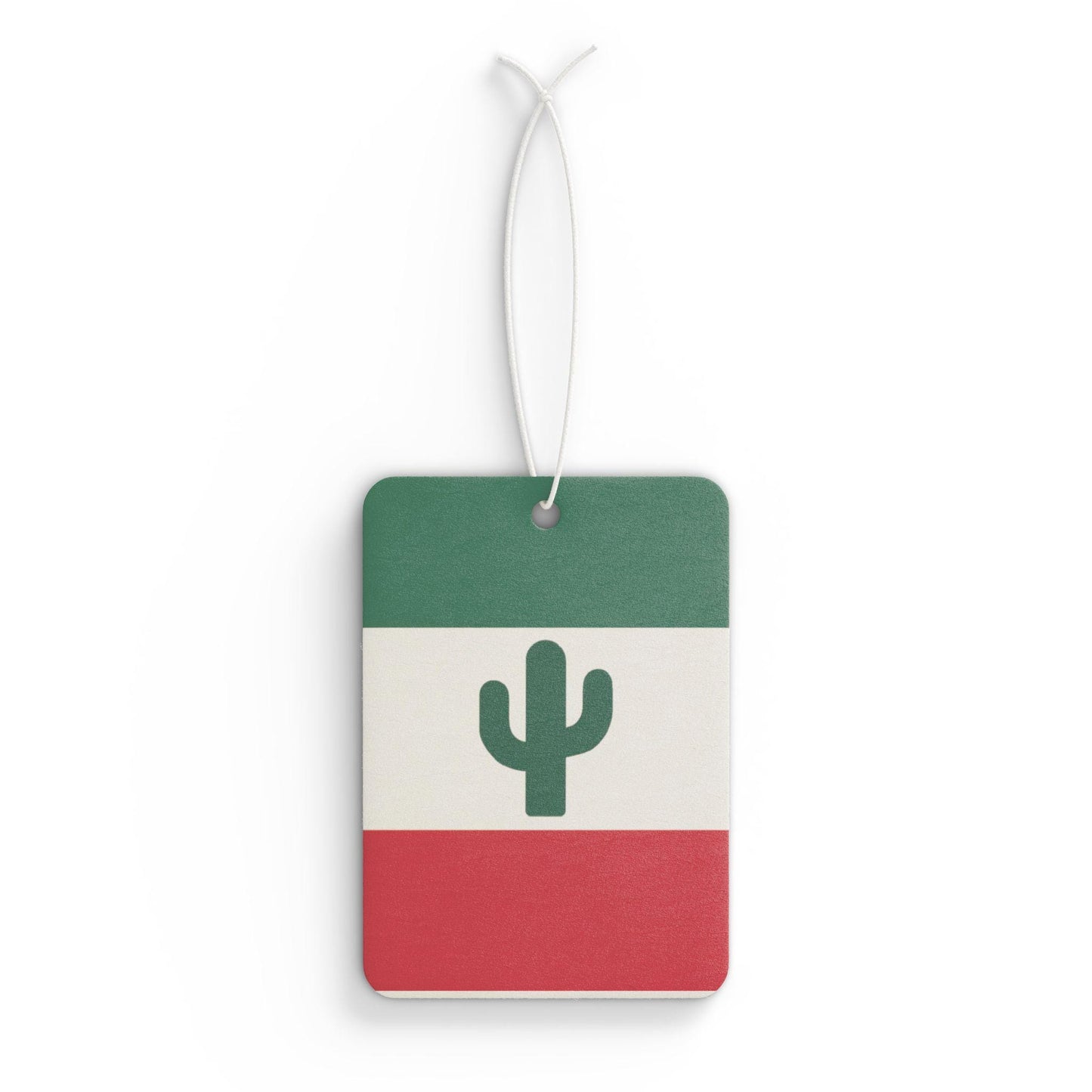 Minimal Mexico-Inspired Car Air Freshener - Tricolor Cactus Design | Cute Scented Auto Charm Gift