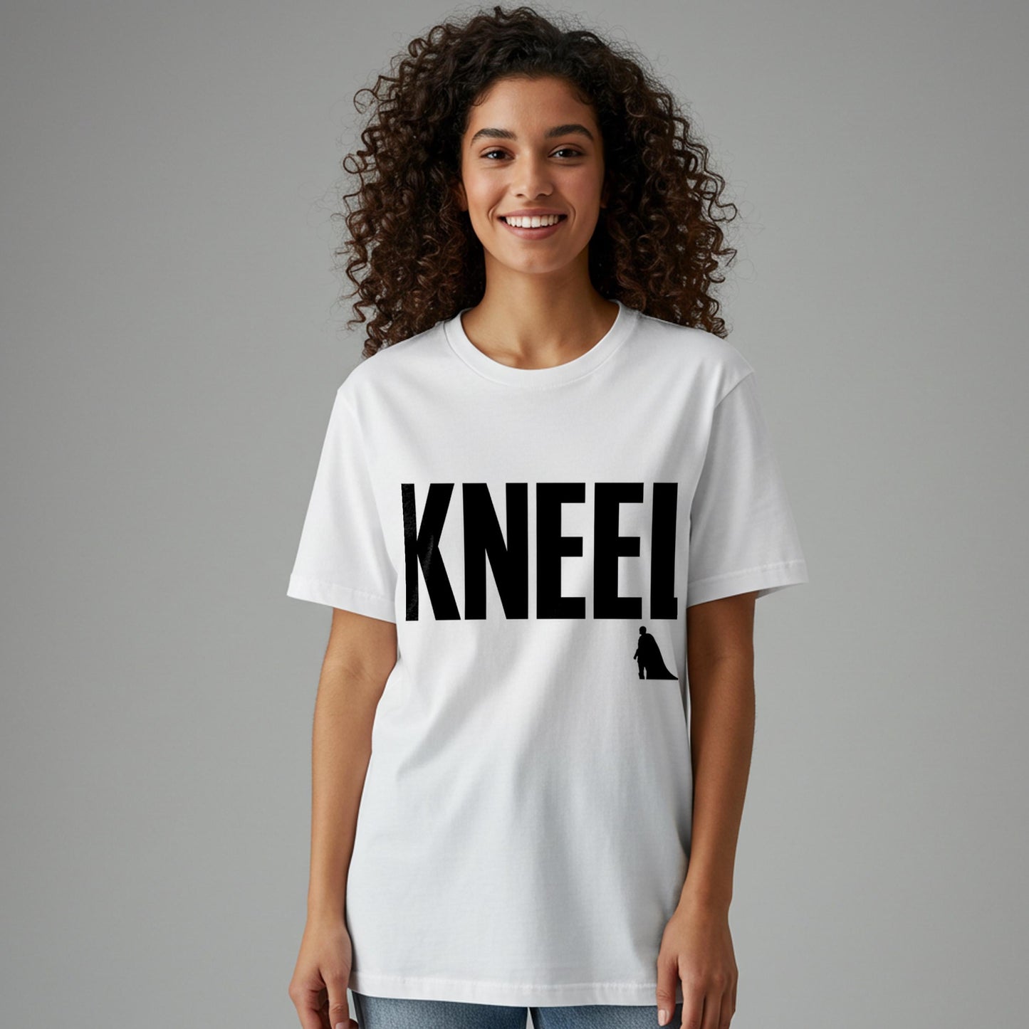 Kneel T-Shirt General Zod Iconic Movie Quote Pop Culture Superhero Villain Tee Minimalist Design Unisex Garment-Dyed Shirt Fan Gift