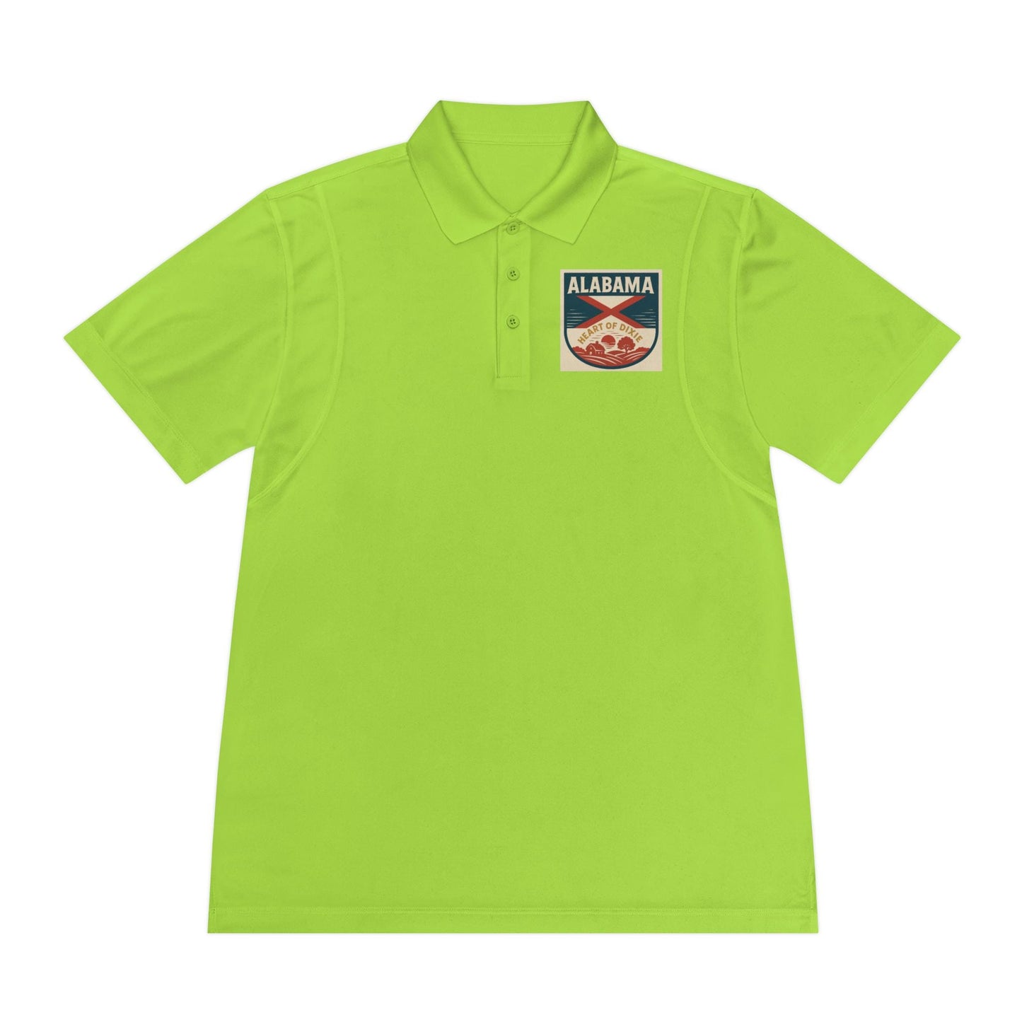 Alabama "Heart of Dixie" Sport Polo Shirt - Moisture-Wicking Lightweight Men's Golf Shirt - Athletic Fit, Classic Southern Style