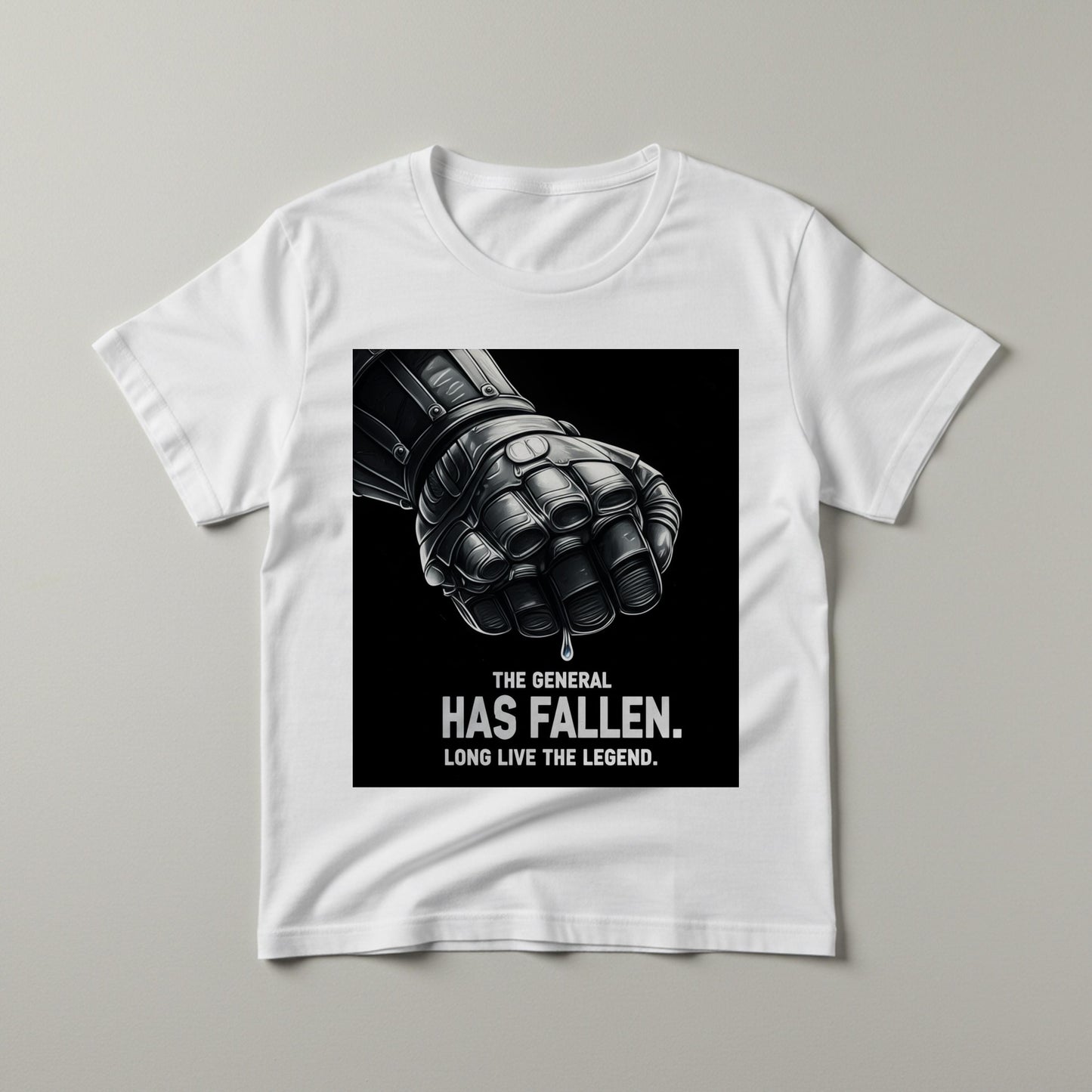 Fallen General Armored Gauntlet Unisex Garment-Dyed T-Shirt | Long Live The Legend Hero's Legacy Tribute Tee | Epic Fantasy Sci-Fi Gaming
