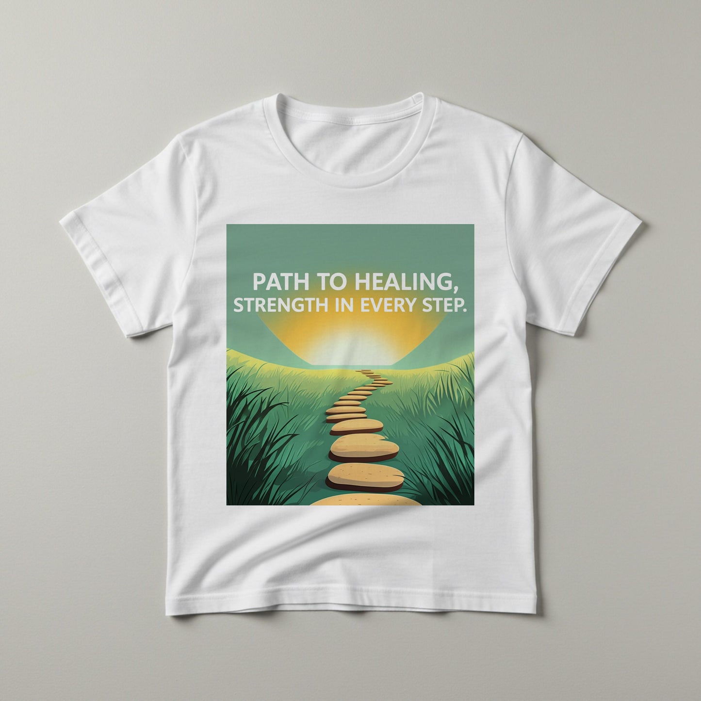 Healing Journey Unisex T-shirt | Strength In Every Step Motivational Garment-Dyed Tee | Inspirational Recovery & Personal Growth Gift