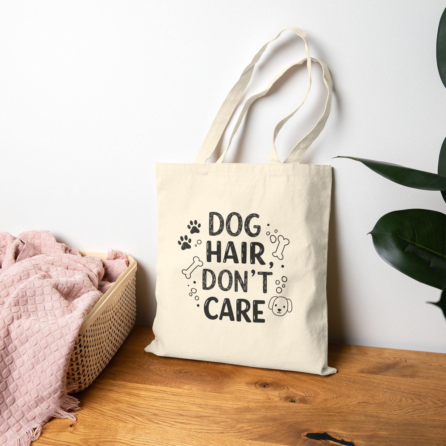 Dog Hair Don't Care Tote Bag - Funny Pet Lover Canvas Bag for Everyday Use