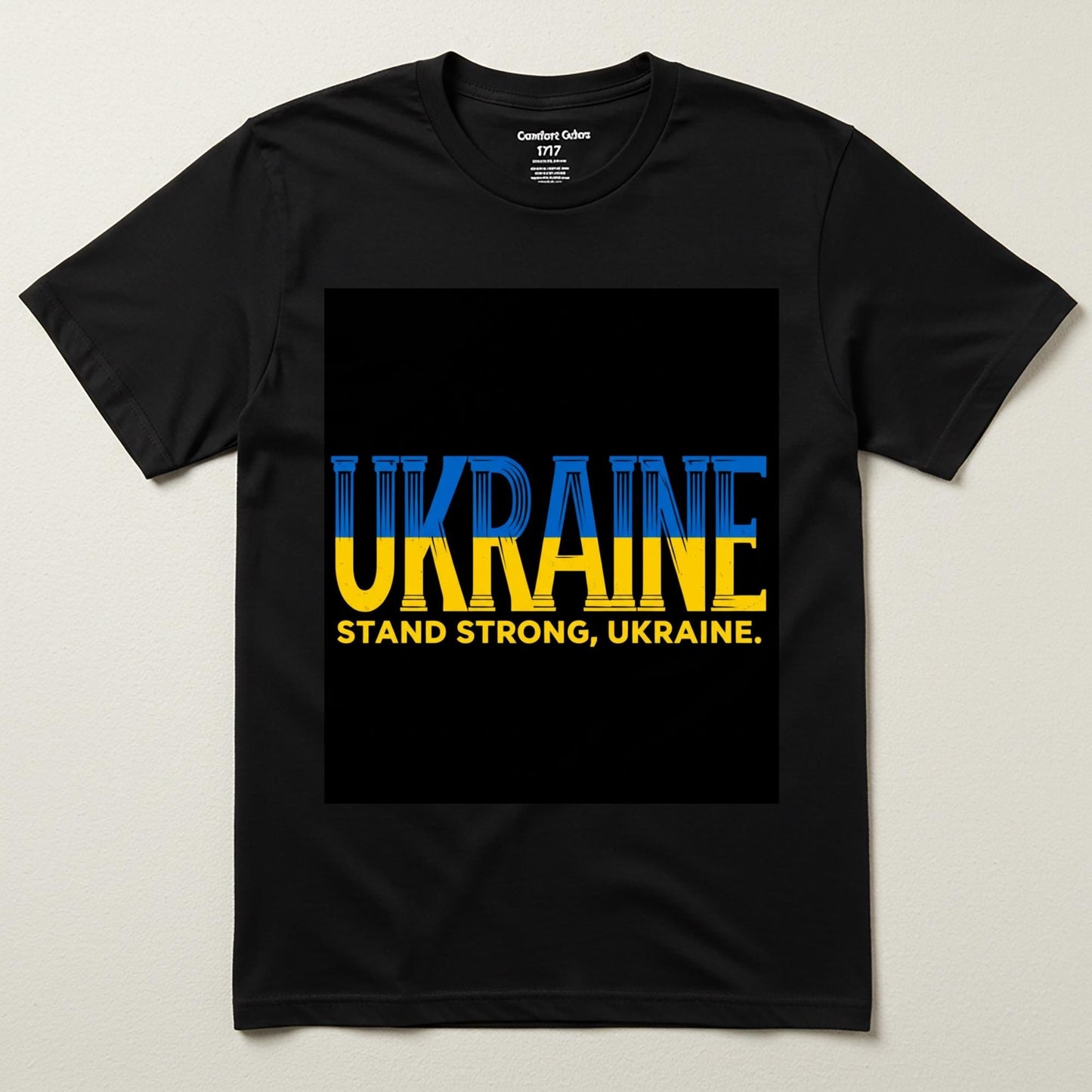 Unisex Garment-Dyed Ukraine Stand Strong T-Shirt | Ukrainian Flag Colors Tee | Support Ukraine Apparel | Patriotic Pride Gift for Solidarity