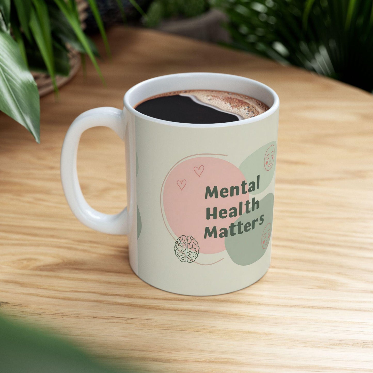 Mental Health Matters Mug - Inspirational Self-Care Coffee Cup for Morning Motivation