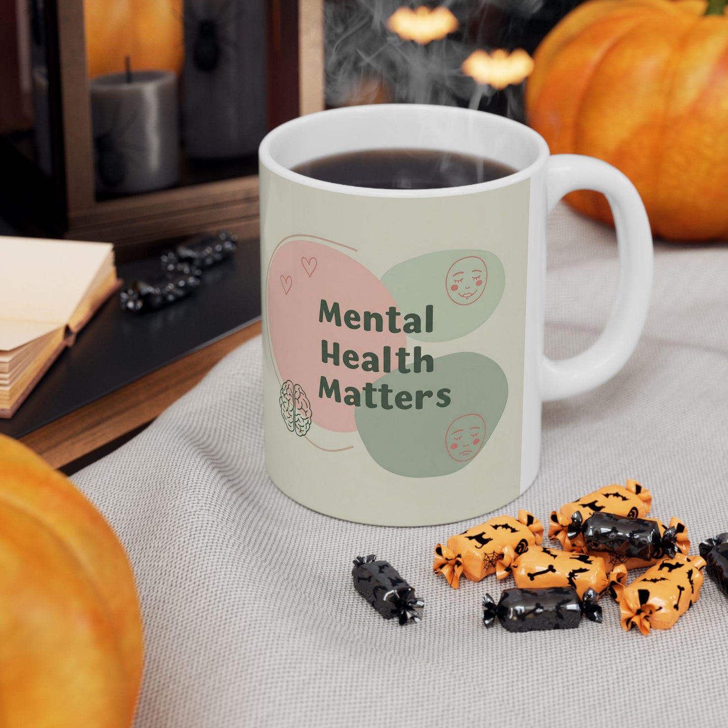 Mental Health Matters Mug - Inspirational Self-Care Coffee Cup for Morning Motivation