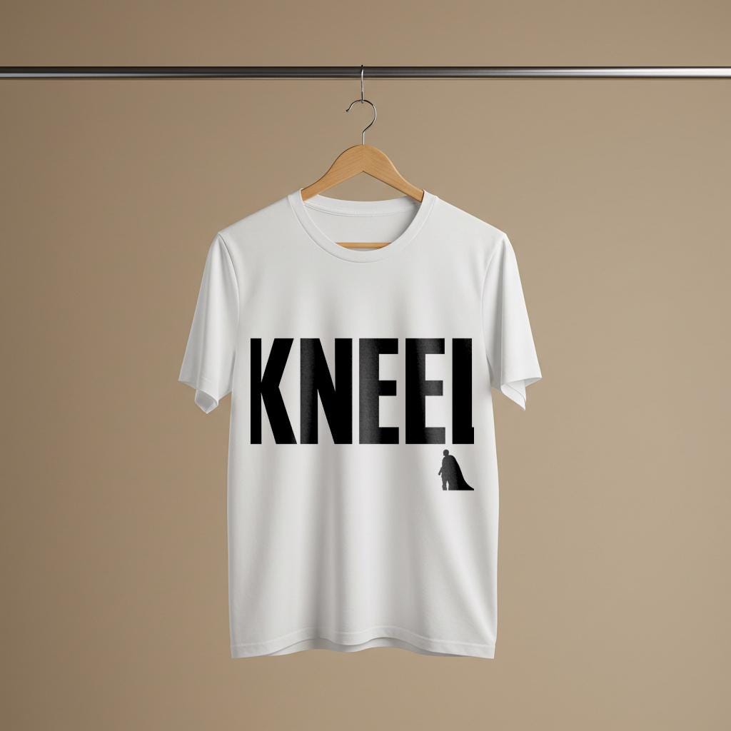 Kneel T-Shirt General Zod Iconic Movie Quote Pop Culture Superhero Villain Tee Minimalist Design Unisex Garment-Dyed Shirt Fan Gift
