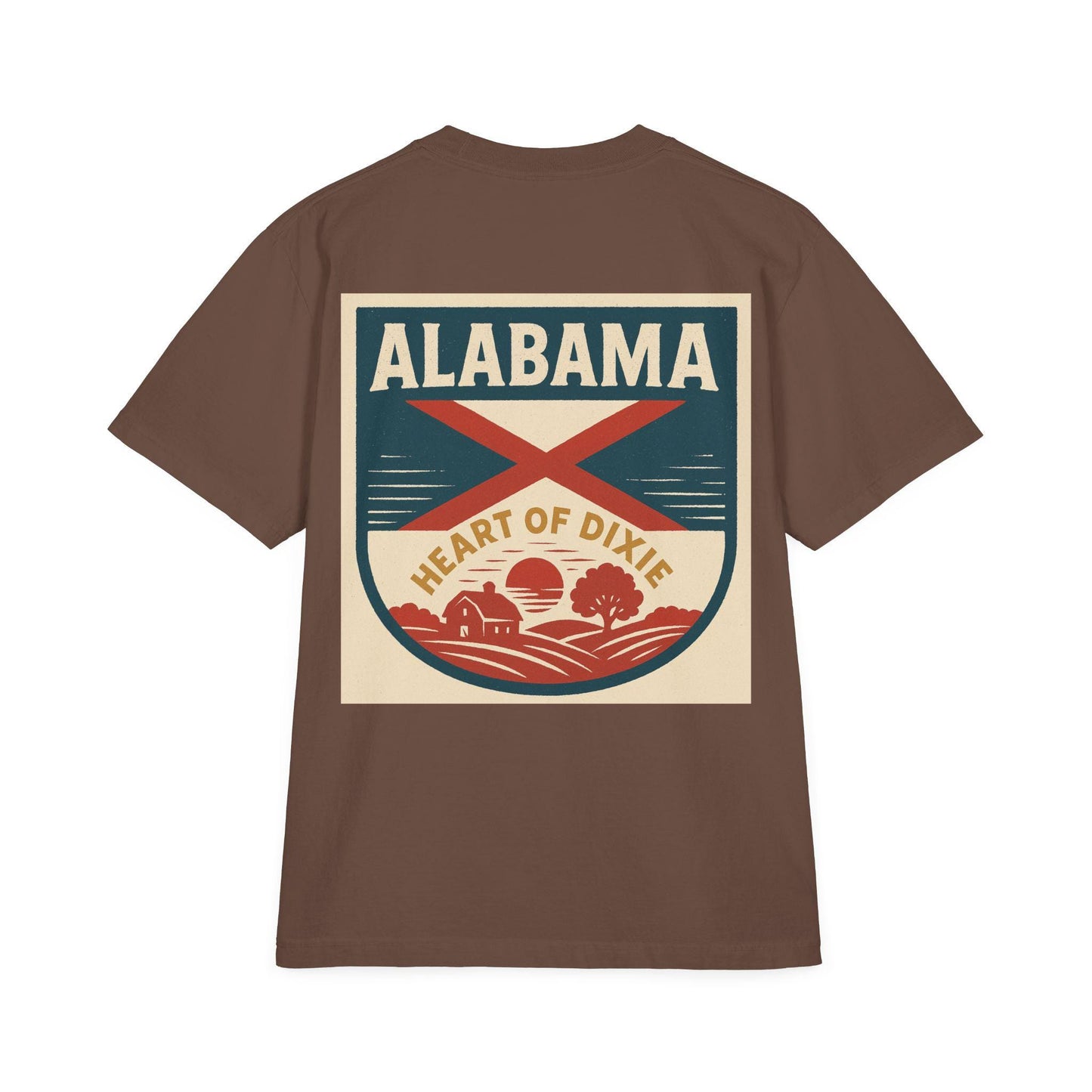 Heart of Dixie Unisex Vintage Drop-Shoulder T-Shirt - Back Print Only - 100% USA Cotton