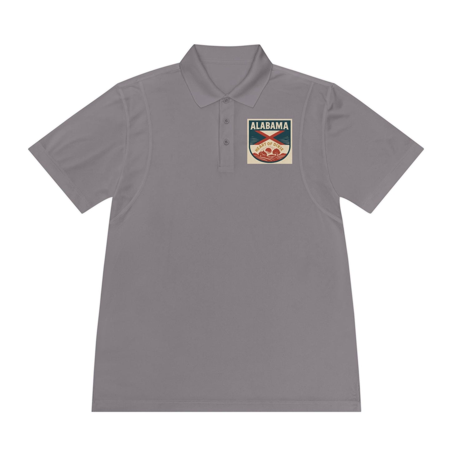 Alabama "Heart of Dixie" Sport Polo Shirt - Moisture-Wicking Lightweight Men's Golf Shirt - Athletic Fit, Classic Southern Style