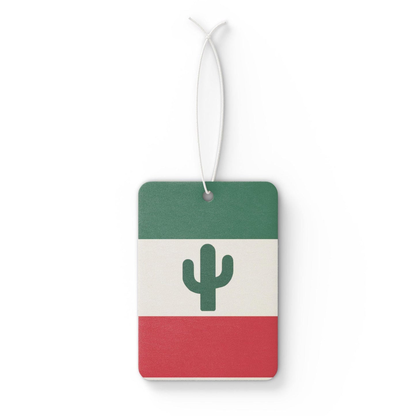 Minimal Mexico-Inspired Car Air Freshener - Tricolor Cactus Design | Cute Scented Auto Charm Gift