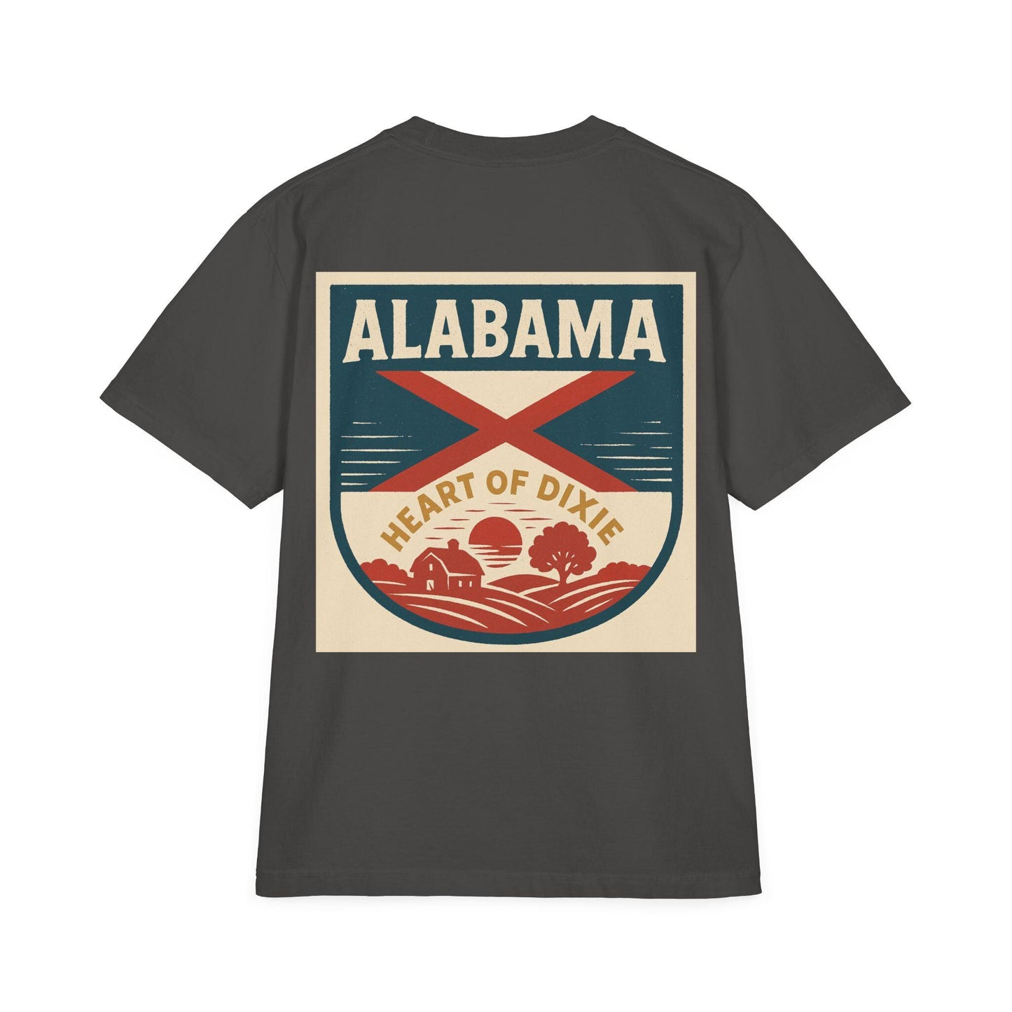 Heart of Dixie Unisex Vintage Drop-Shoulder T-Shirt - Back Print Only - 100% USA Cotton