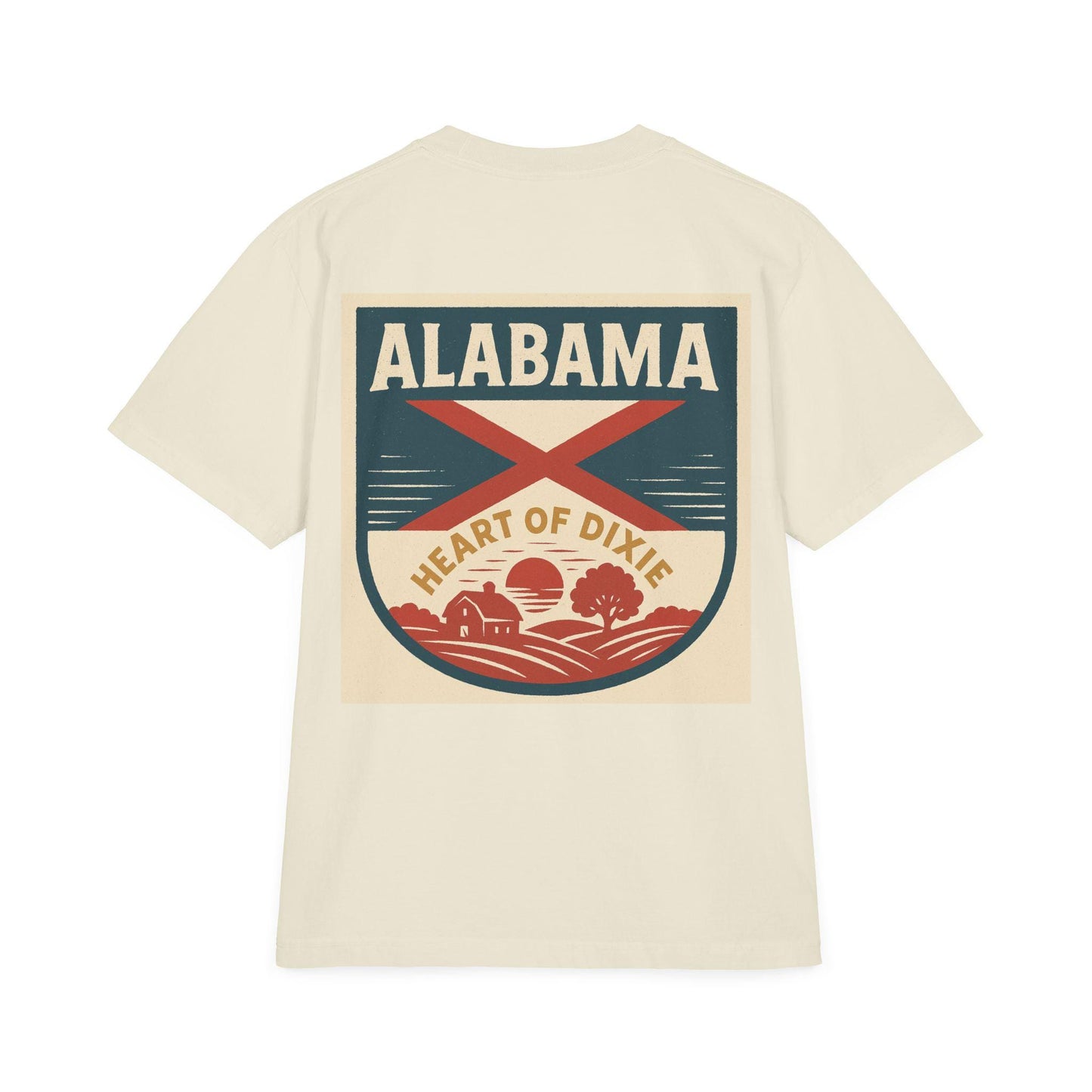 Heart of Dixie Unisex Vintage Drop-Shoulder T-Shirt - Back Print Only - 100% USA Cotton