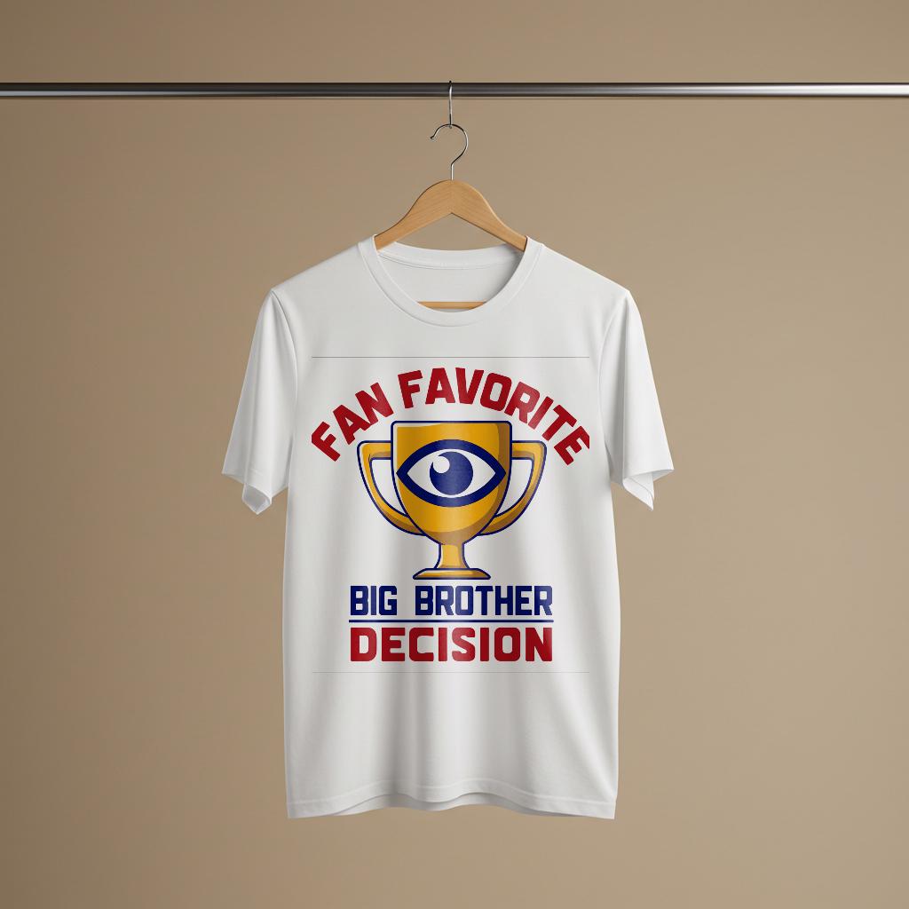 Big Brother Fan Favorite Decision Tee | Reality TV Show Merchandise | Eye Trophy Graphic | Unisex Garment Dyed T-Shirt Gift for Avid Viewers