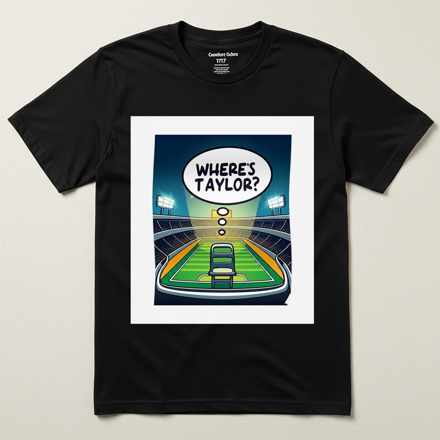 Where's Taylor T-shirt Funny Football Game Day Humor Pop Culture Tee Travis Kelce Fan Gift Swiftie Apparel Unisex Garment Dyed Shirt