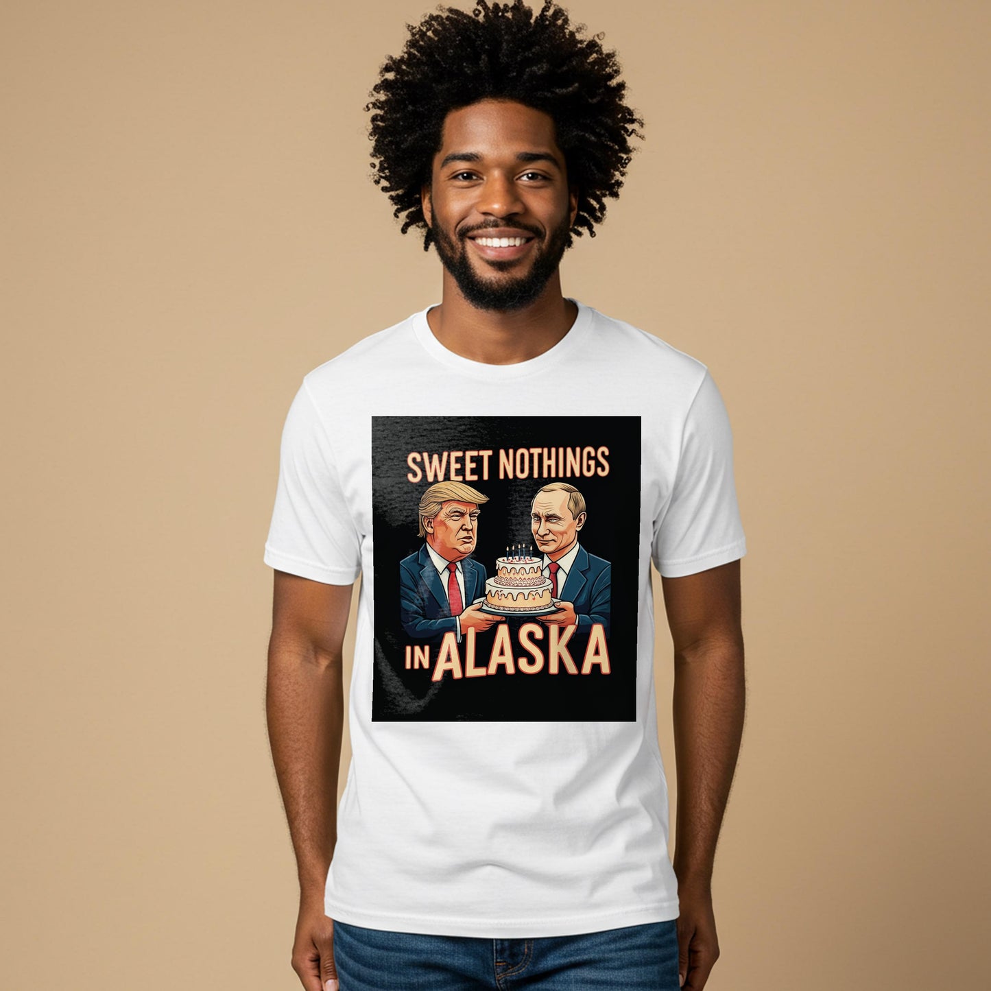 Political Satire T-Shirt | Trump Putin Caricature Tee | Sweet Nothings Alaska Humor | Ironic Graphic Shirt | Funny Political Gift Idea