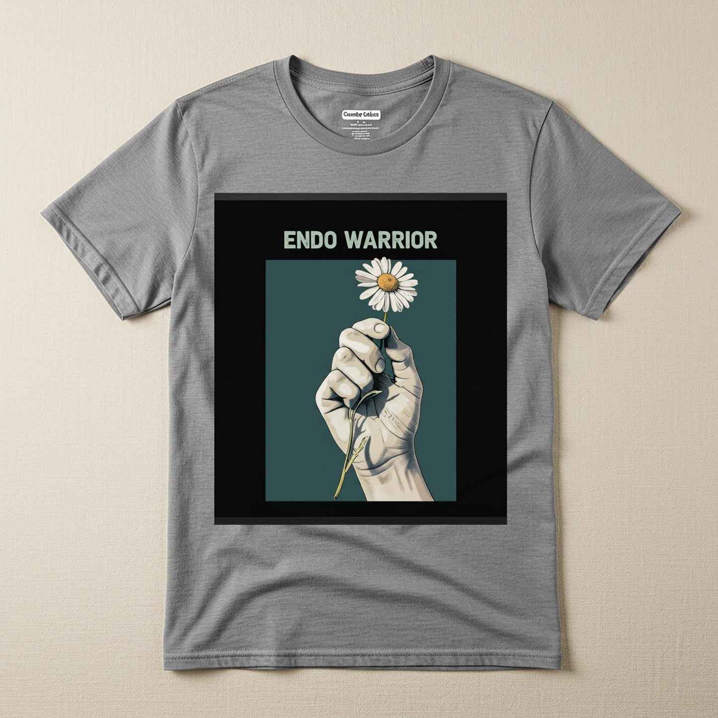 Endo Warrior T-shirt | Endometriosis Awareness Shirt | Chronic Illness Support Tee | Empowering Daisy Design | Unisex Garment-Dyed Gift