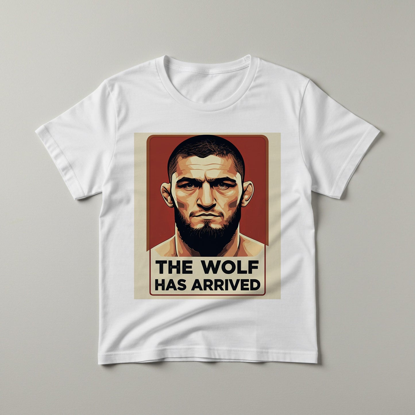 Unisex Garment-Dyed T-shirt | The Wolf Has Arrived MMA Fan Apparel | Bold Fighter Graphic Tee | Vintage Propaganda Style Statement Shirt