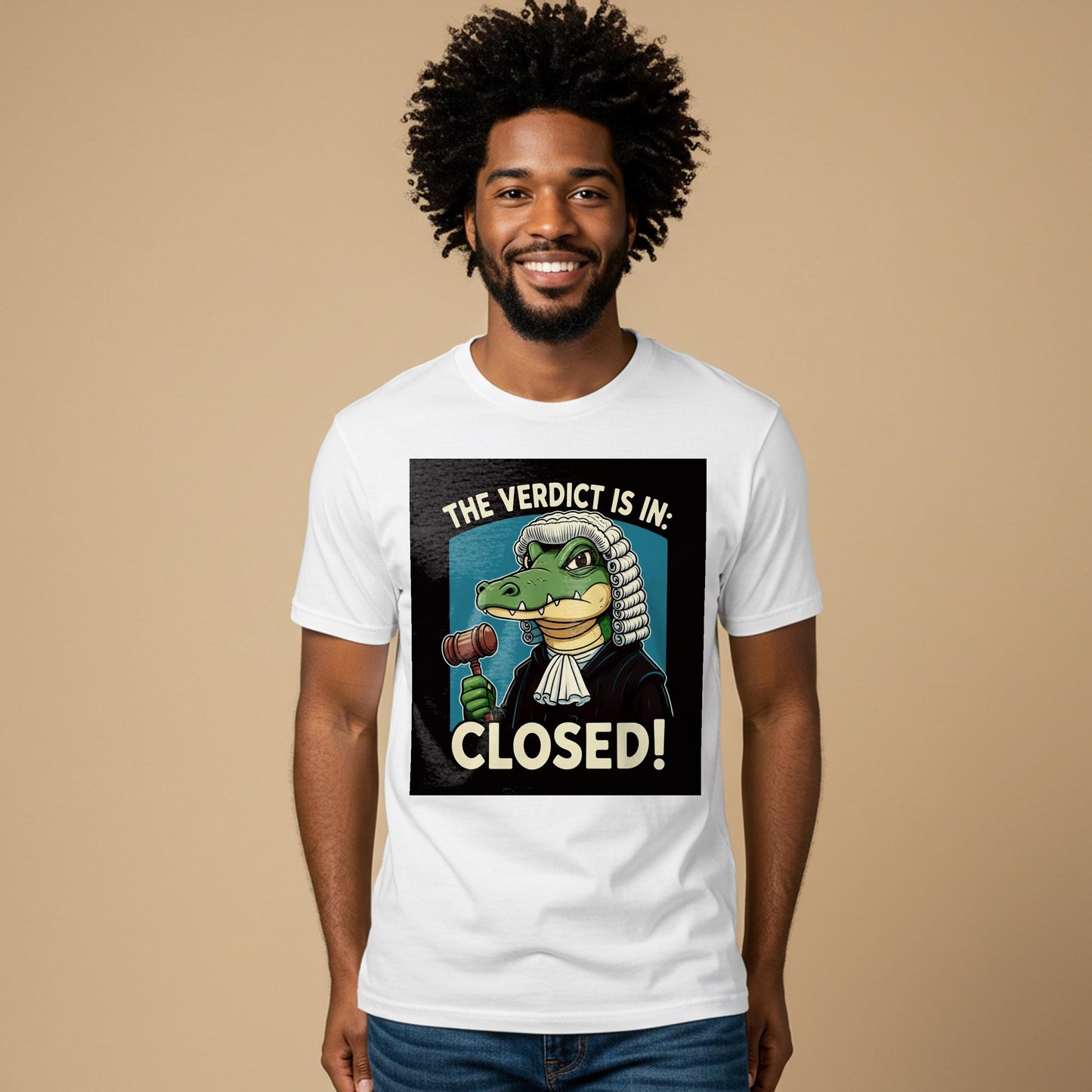Gavel Gator Judge Alligator T-Shirt | Legal Humor Tee | Court Closed Verdict Is In Funny Lawyer Gift Law Student Witty Legal Design