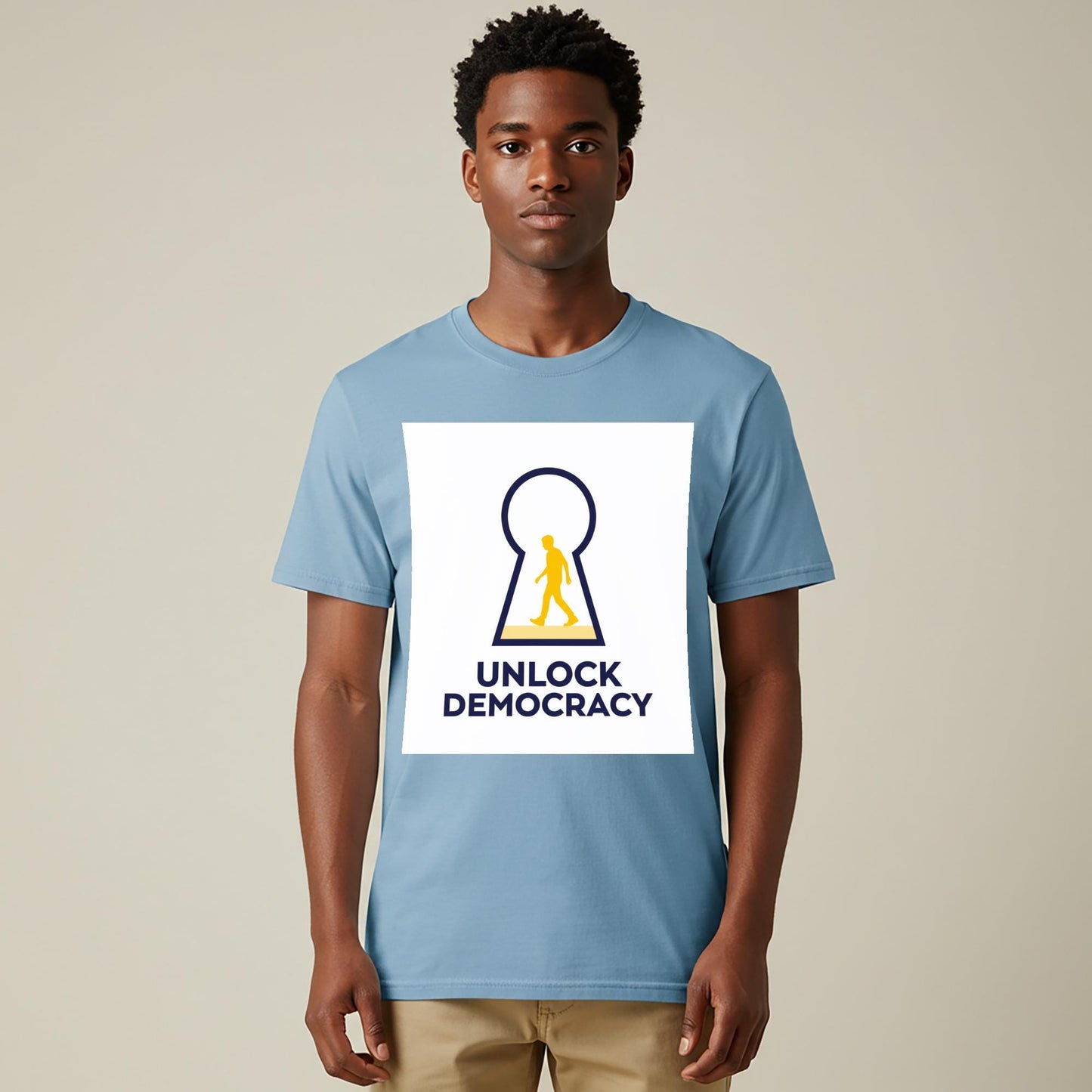 Unlock Democracy Garment-Dyed T-Shirt | Political Activist Tee | Freedom Key Civic Engagement Apparel | Human Rights Statement Shirt