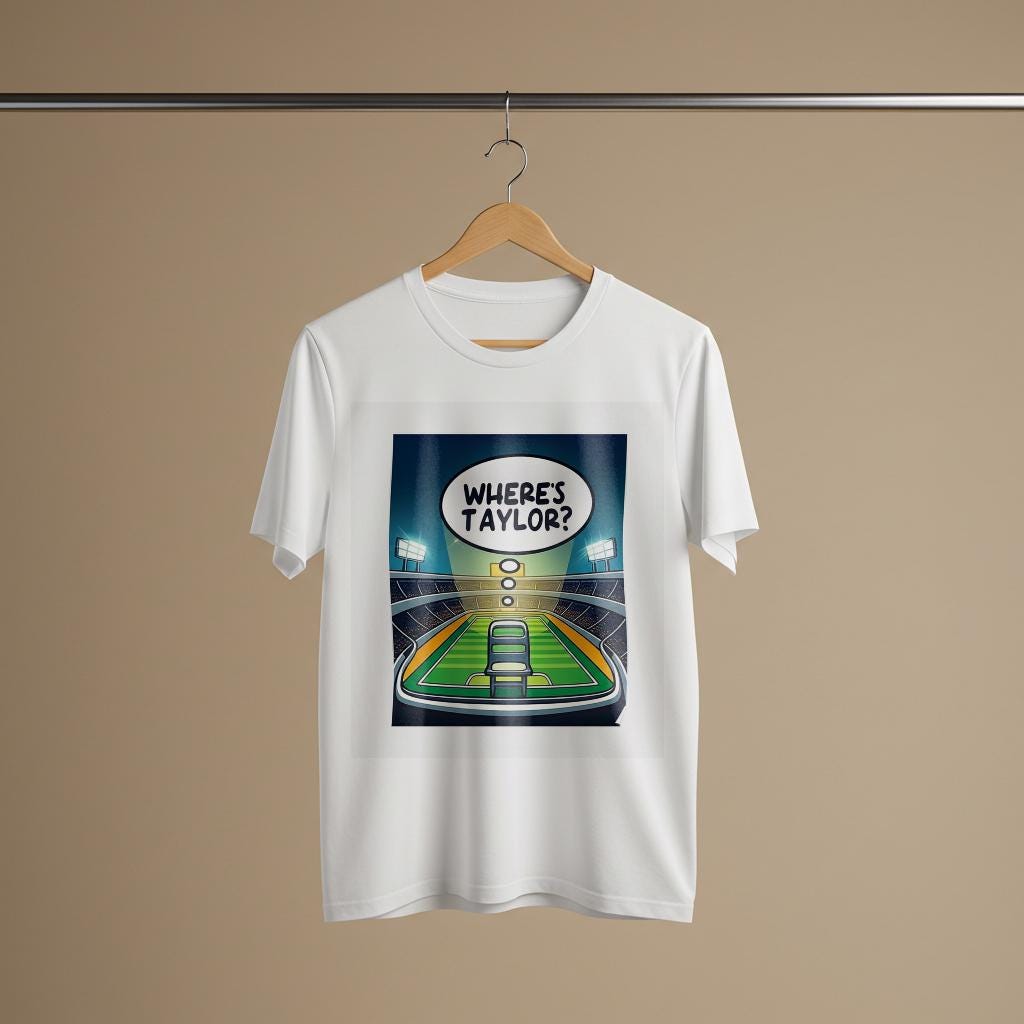Where's Taylor T-shirt Funny Football Game Day Humor Pop Culture Tee Travis Kelce Fan Gift Swiftie Apparel Unisex Garment Dyed Shirt