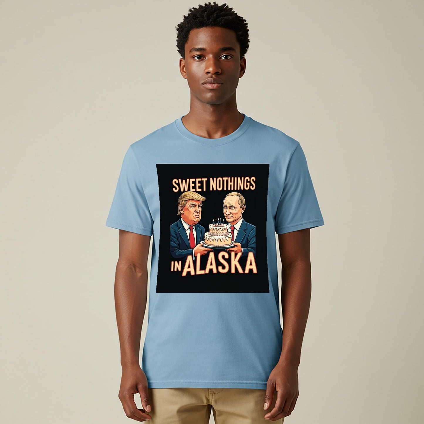 Political Satire T-Shirt | Trump Putin Caricature Tee | Sweet Nothings Alaska Humor | Ironic Graphic Shirt | Funny Political Gift Idea