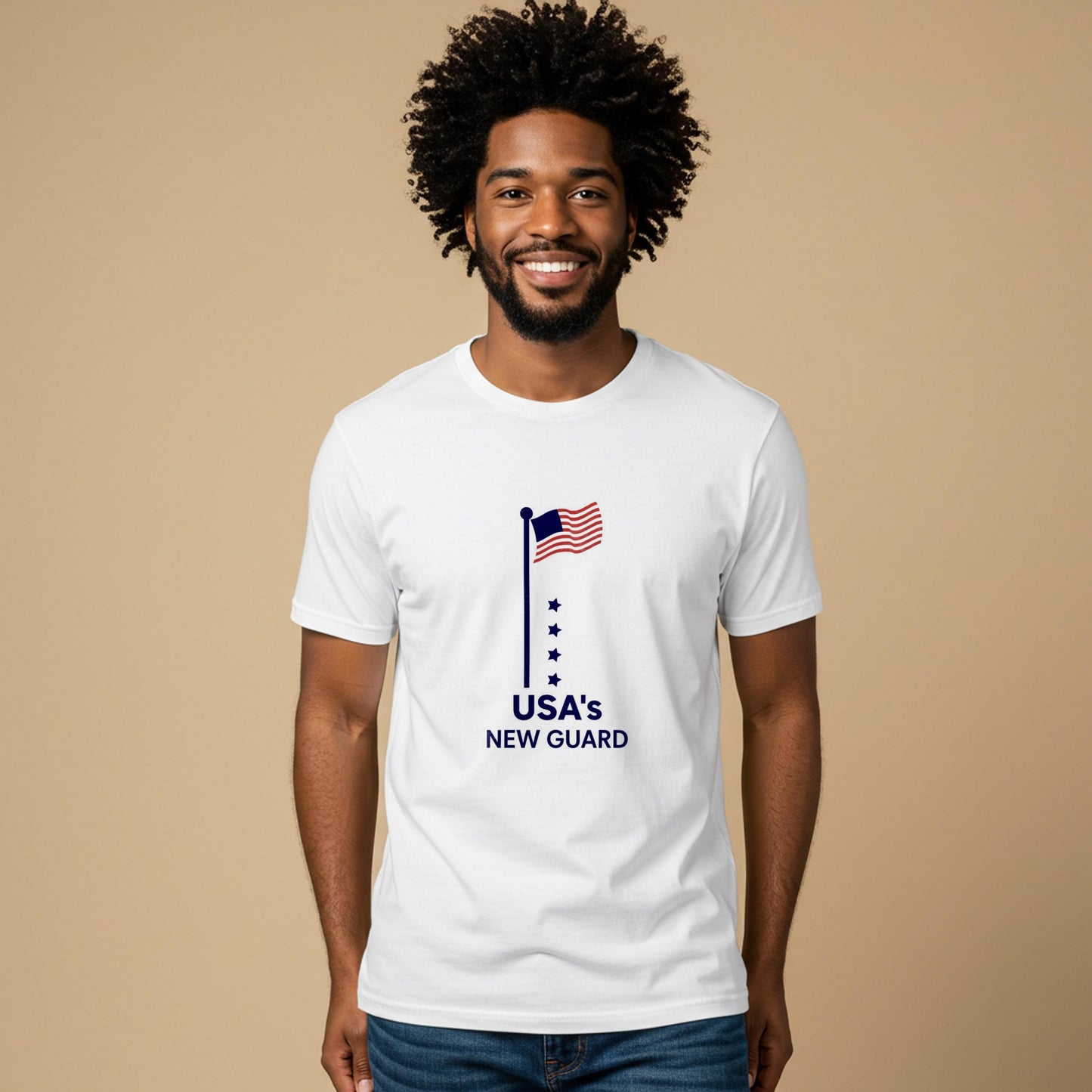 Unisex Garment-Dyed Patriotic Tee | USA's New Guard American Flag Shirt | Minimalist Pride Apparel | 4th of July Veterans Day Gift