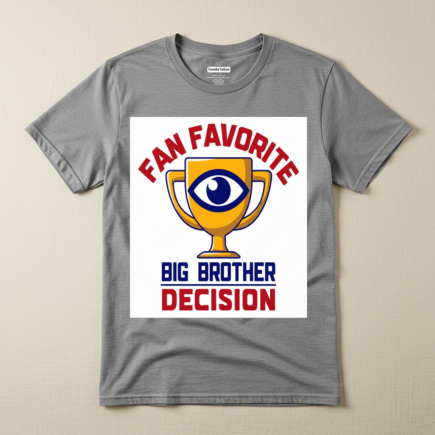 Big Brother Fan Favorite Decision Tee | Reality TV Show Merchandise | Eye Trophy Graphic | Unisex Garment Dyed T-Shirt Gift for Avid Viewers