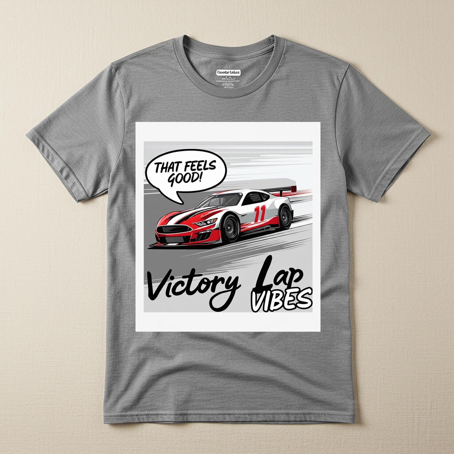 Unisex Garment-Dyed Race Car T-Shirt | Victory Lap Vibes Sports Car Graphic Tee | Motorsports Fan Apparel | Adrenaline Speed Enthusiast Gift