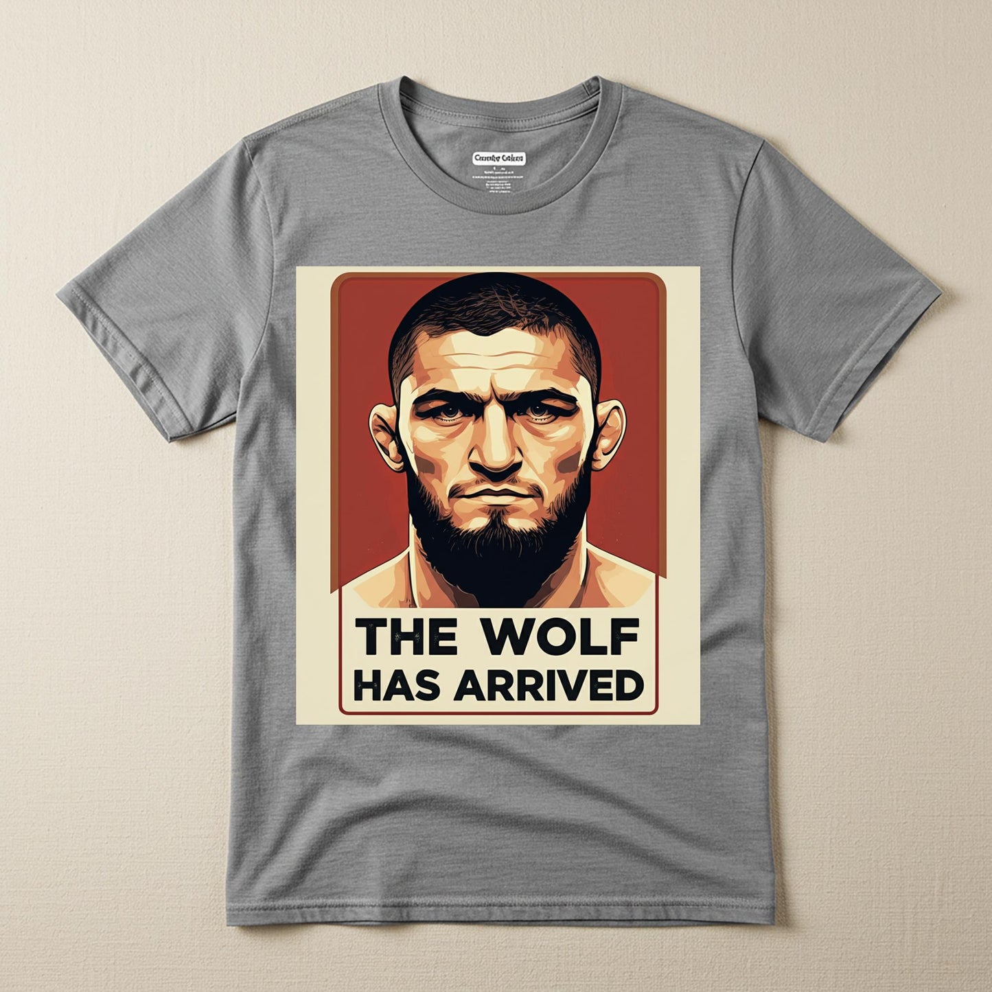 Unisex Garment-Dyed T-shirt | The Wolf Has Arrived MMA Fan Apparel | Bold Fighter Graphic Tee | Vintage Propaganda Style Statement Shirt