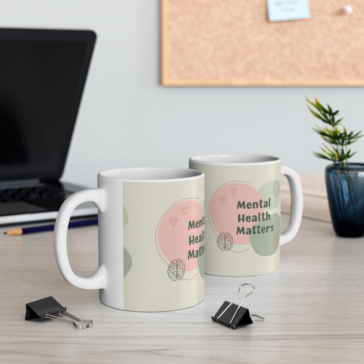 Mental Health Matters Mug - Inspirational Self-Care Coffee Cup for Morning Motivation