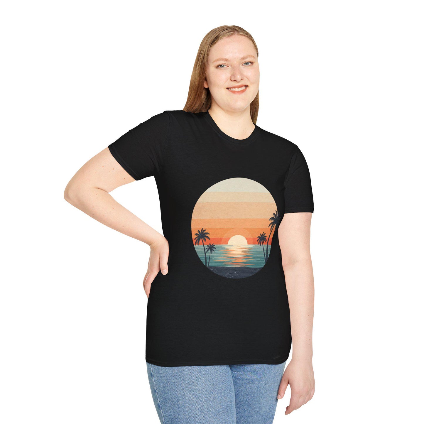 Vintage Ocean Sunset T-Shirt - Retro Beach Vibes Tee for Surfers & Summer Lovers
