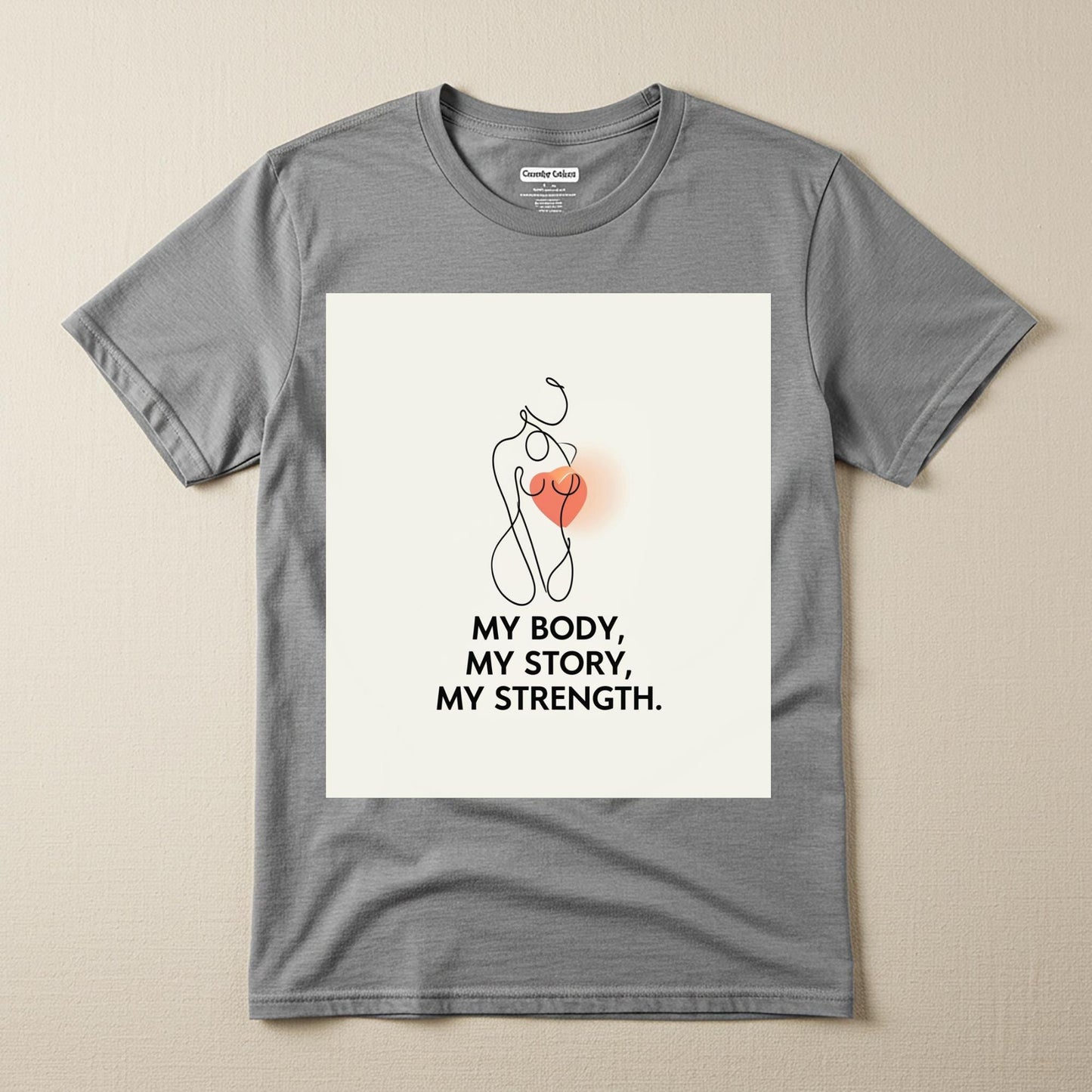 My Body My Story My Strength Unisex Garment-Dyed T-shirt | Empowering Self-Love Apparel | Minimalist Line Art Tee | Body Positivity Gift