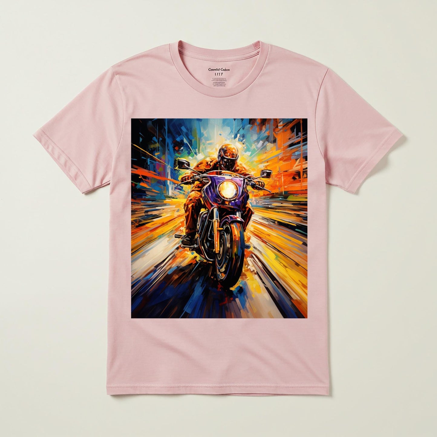 Vibrant Abstract Motorcycle Art Tee | Dynamic Biker Shirt | Freedom Rider Apparel | Unisex Garment-Dyed T-shirt | Unique Gift for Riders