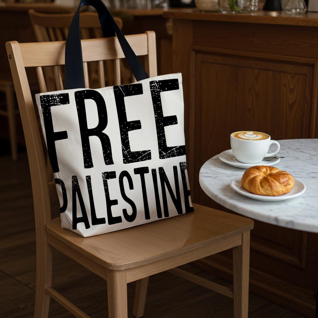 Free Palestine Tote Bag | Palestine Solidarity Activist Statement Bag | Human Rights Advocacy Protest Accessory | Reusable Shopping Tote