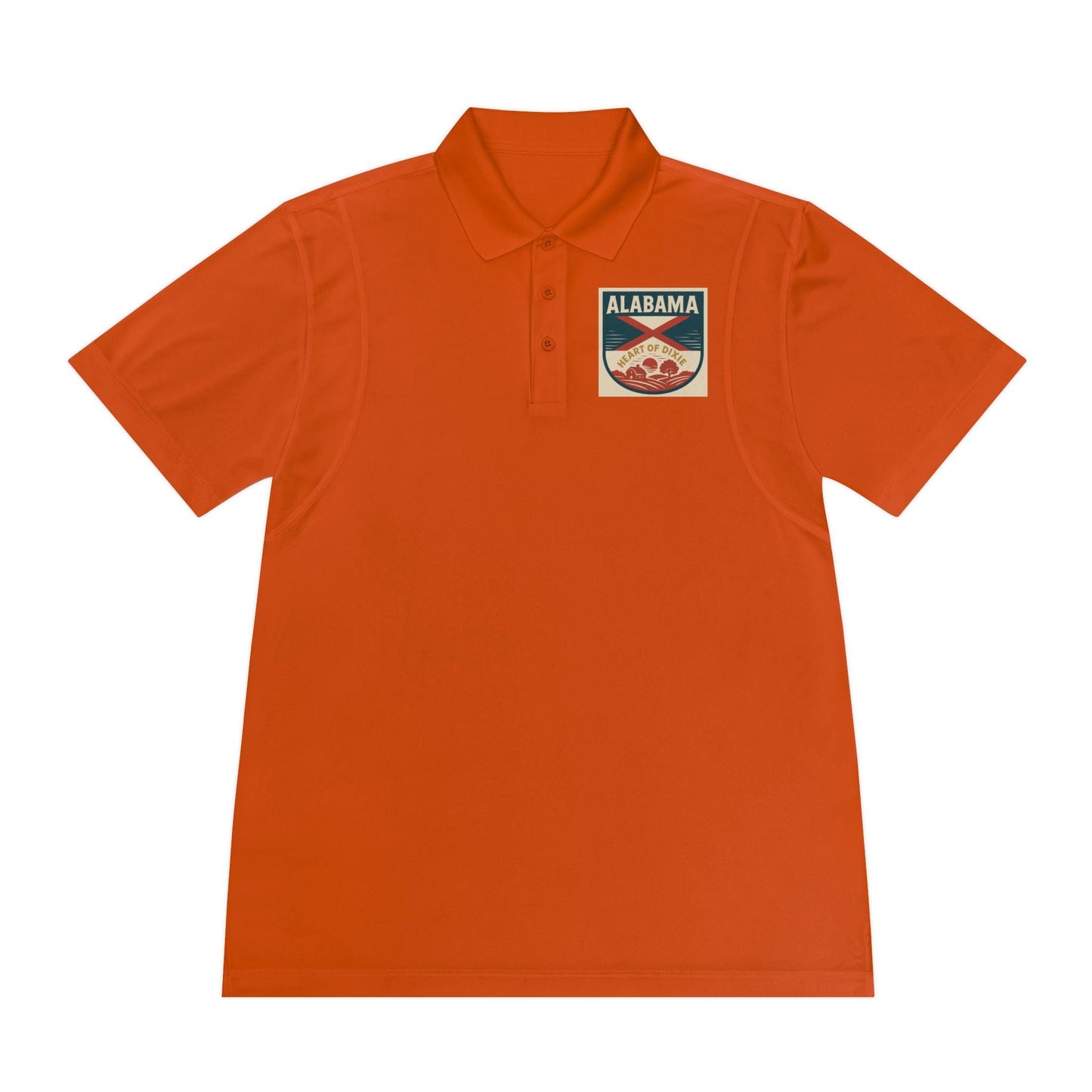 Alabama "Heart of Dixie" Sport Polo Shirt - Moisture-Wicking Lightweight Men's Golf Shirt - Athletic Fit, Classic Southern Style